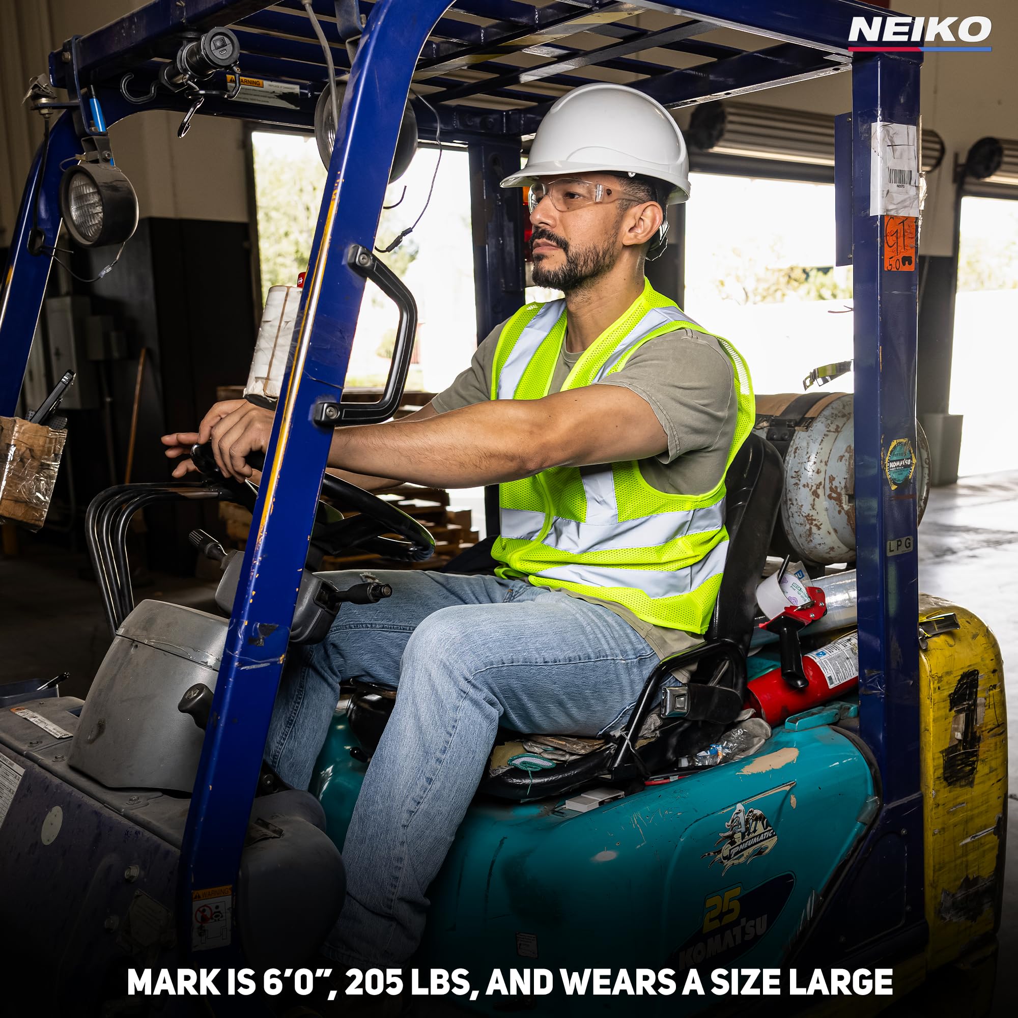Neiko 53962A High Visibility Safety Vest with 2 Pockets, ANSI/ISEA Standard | Color Neon Yellow | Size L
