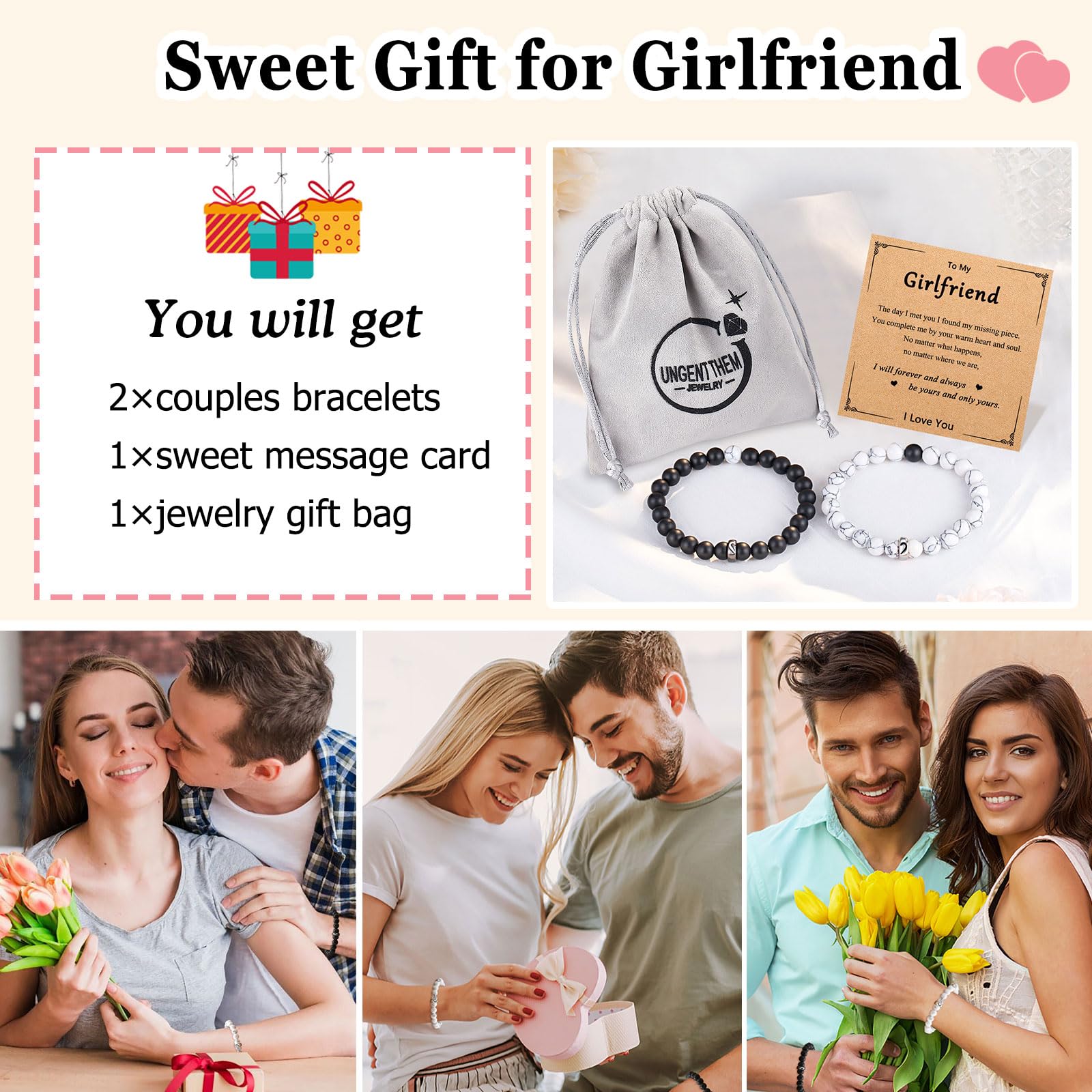 UNGENT THEM Gifts for Girlfriend Birthday Unique Cute Things Anniversary Romantic Christmas Mothers Day I Love You Sweetest Valentines Day Gifts for Her Girlfriends Women