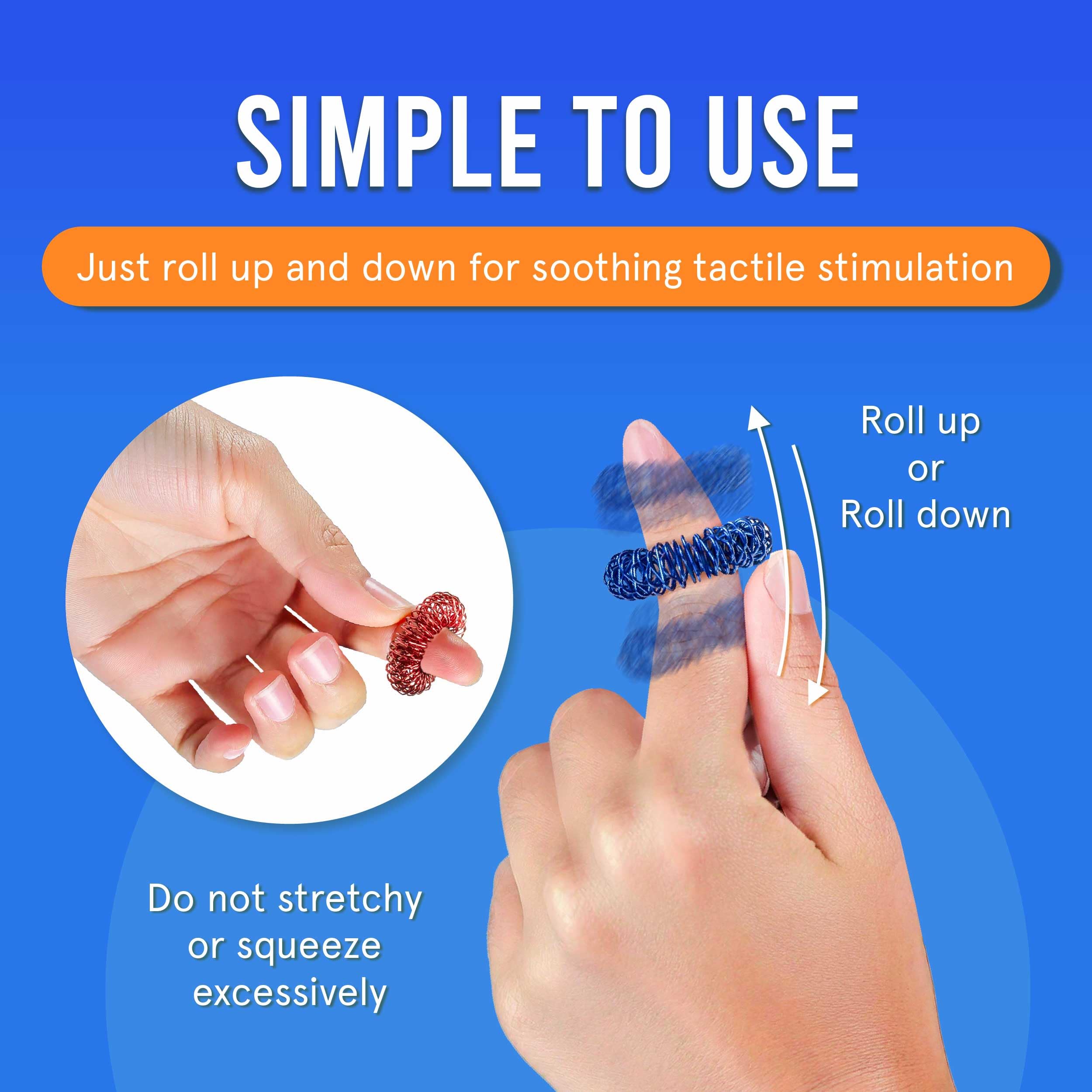 BunMo Spiky Sensory Rings 9pk – Acupressure Rings - Fidget Ring for Adults – Sensory Stimulation & Finger Comfort – Durable & Portable - Spiky Fidget Ring - Stocking Stuffers for Teen Boys