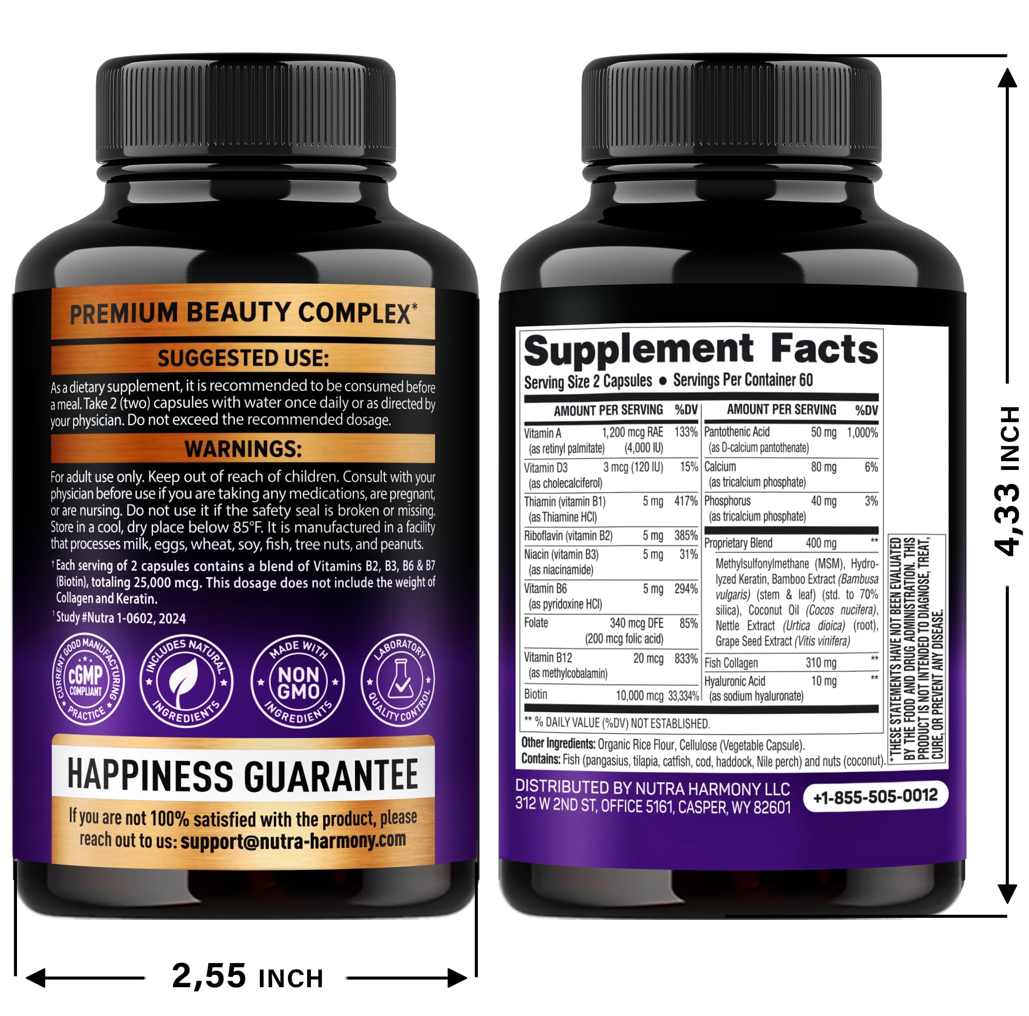 NUTRAHARMONY Biotin, Collagen, Keratin & Multivitamins for Women Capsules