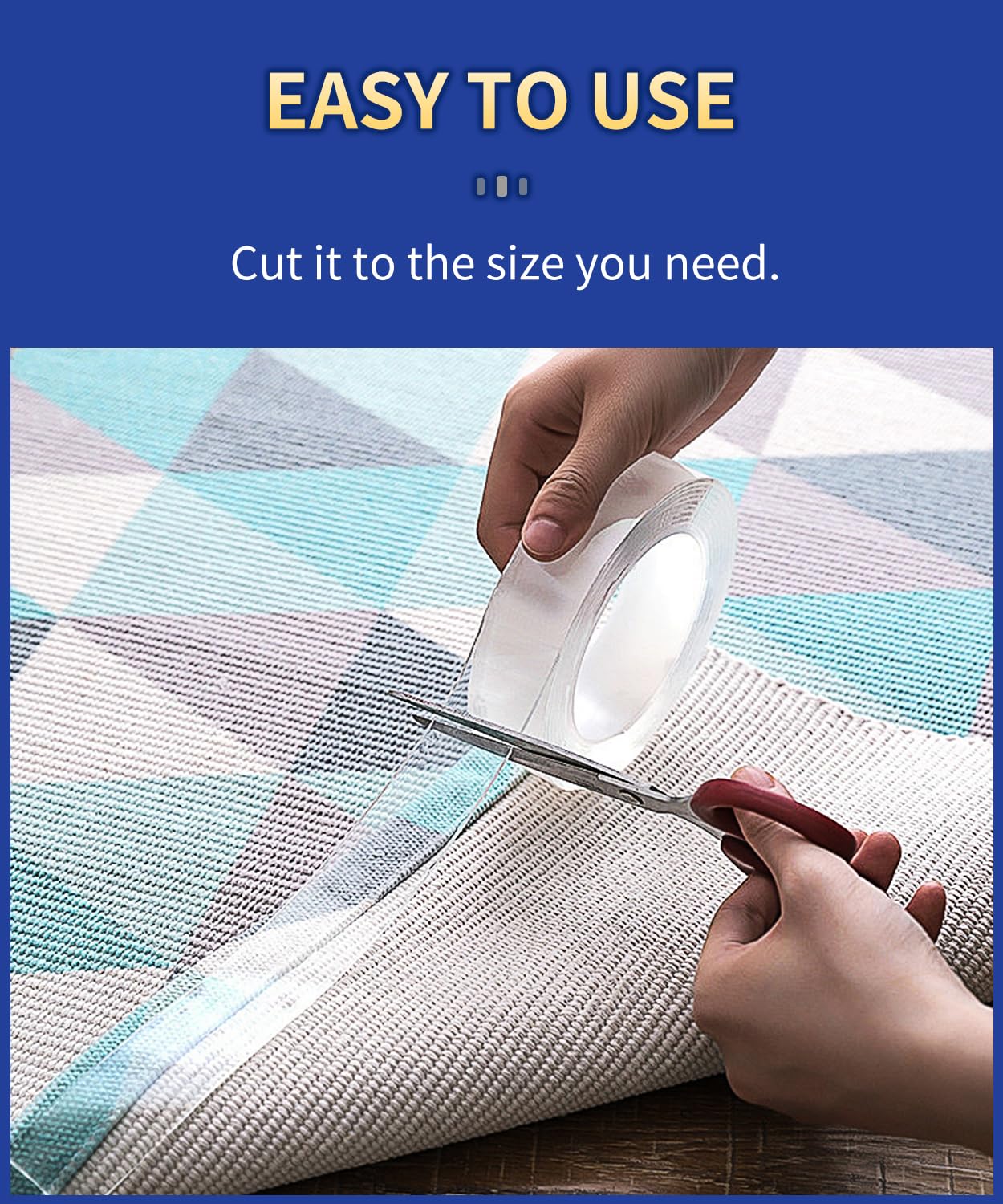 PHIXBEAR Large Double Sided Tape Heavy Duty, Mounting Tape Strong Adhesive, Wall Tape for Hanging Clear Removable No Damage, Fits Decor & Poster, 20Ft 1.2" Wide