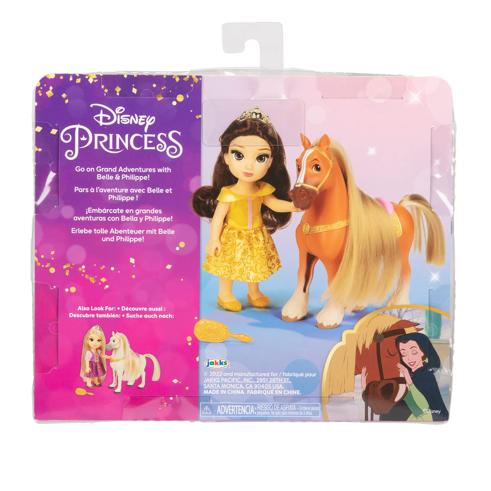 Disney Princess Belle Doll & Phillipe Petite Gift Set, Yellow