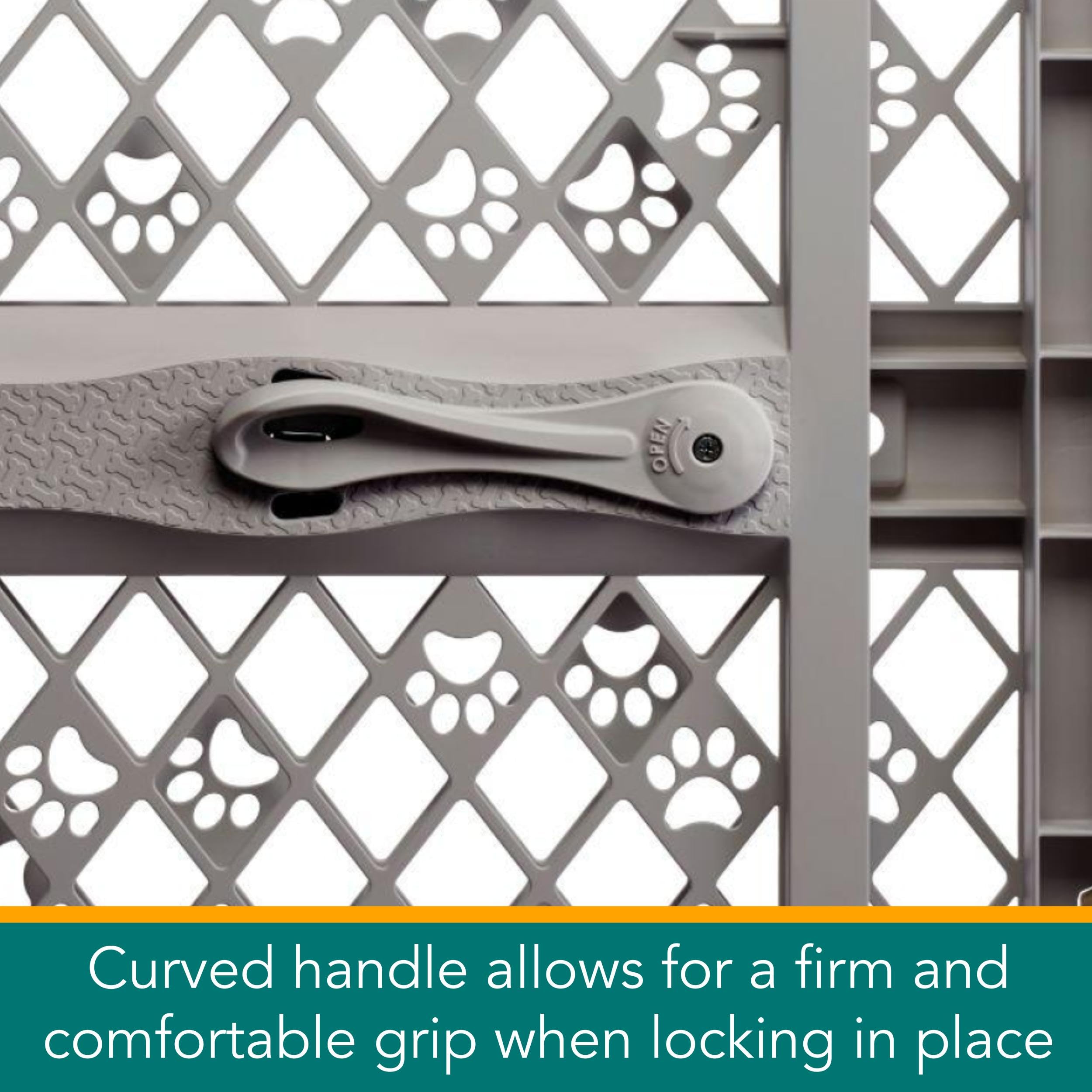 MYPET North States Paws Portable Pet Gate: 26-40" Wide. Pressure Mount. No Tools Needed. Made in USA. Dog Gate 23" Tall, Expandable, Durable Dog Gates for Doorways, Fieldstone Gray