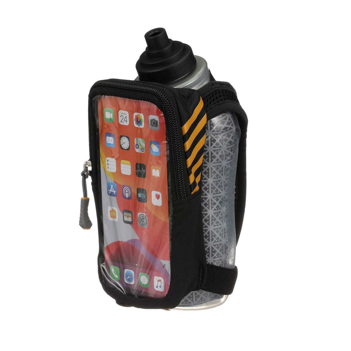 Nathan SpeedView Flask, Handheld Water Bottle & Phone Case Holder, Insulated for Running & Walking, 18oz
