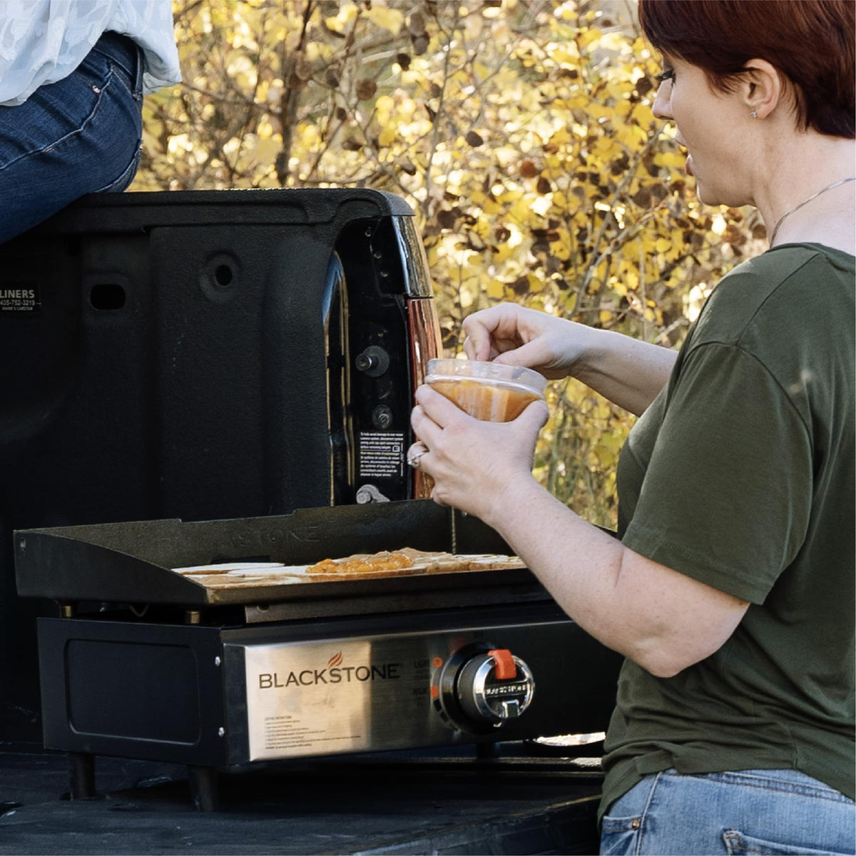 Blackstone 1971 Original 17” Tabletop Griddle with Stainless Steel Front Plate, Powder Coated Steel, Black