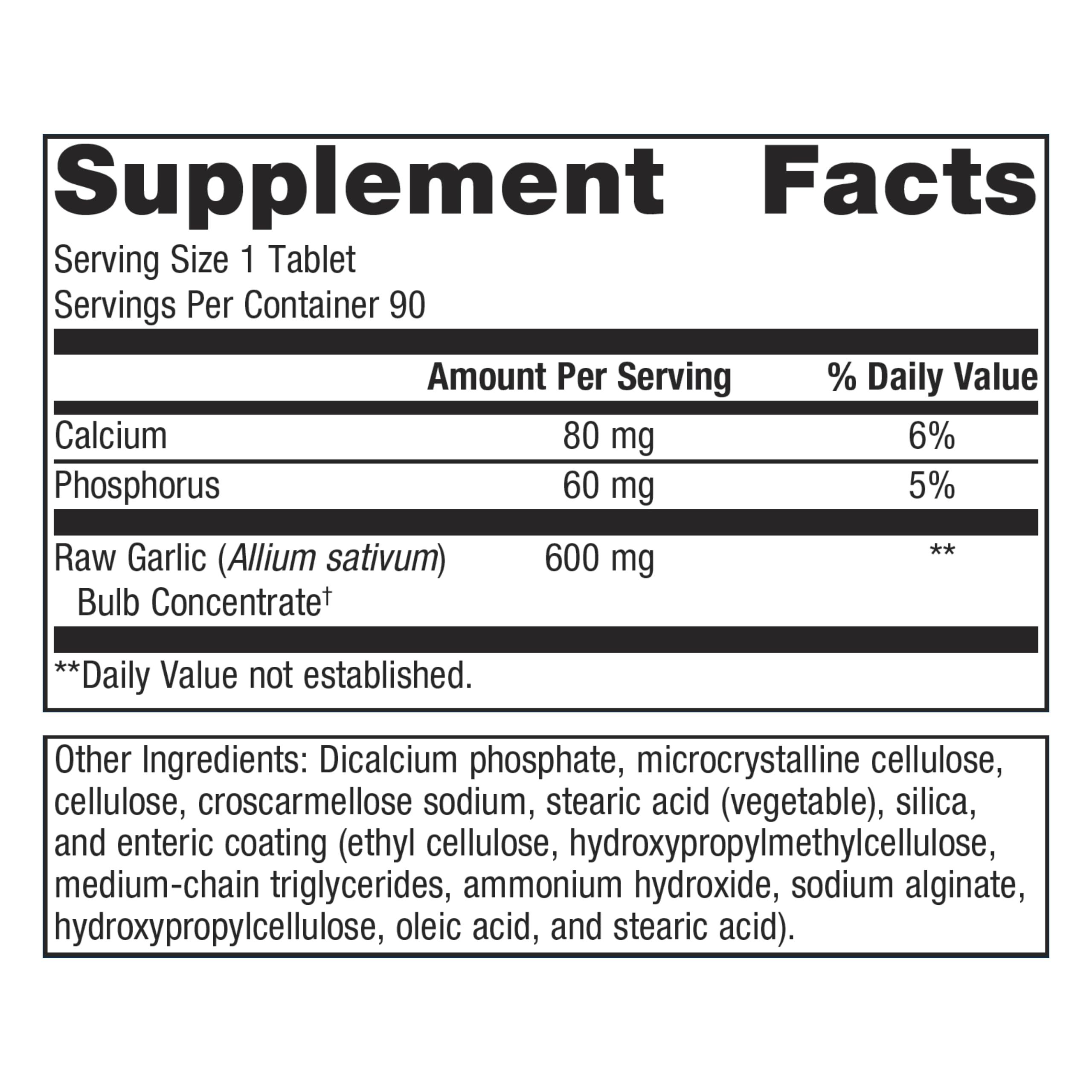 Metagenics SuperGarlic 6000 - Super Concentrated 6000 mcg Allicin - Supports Heart Health & Immune System* - Allicin Garlic Supplement - Non-GMO & Vegetarian - 90 Tablets