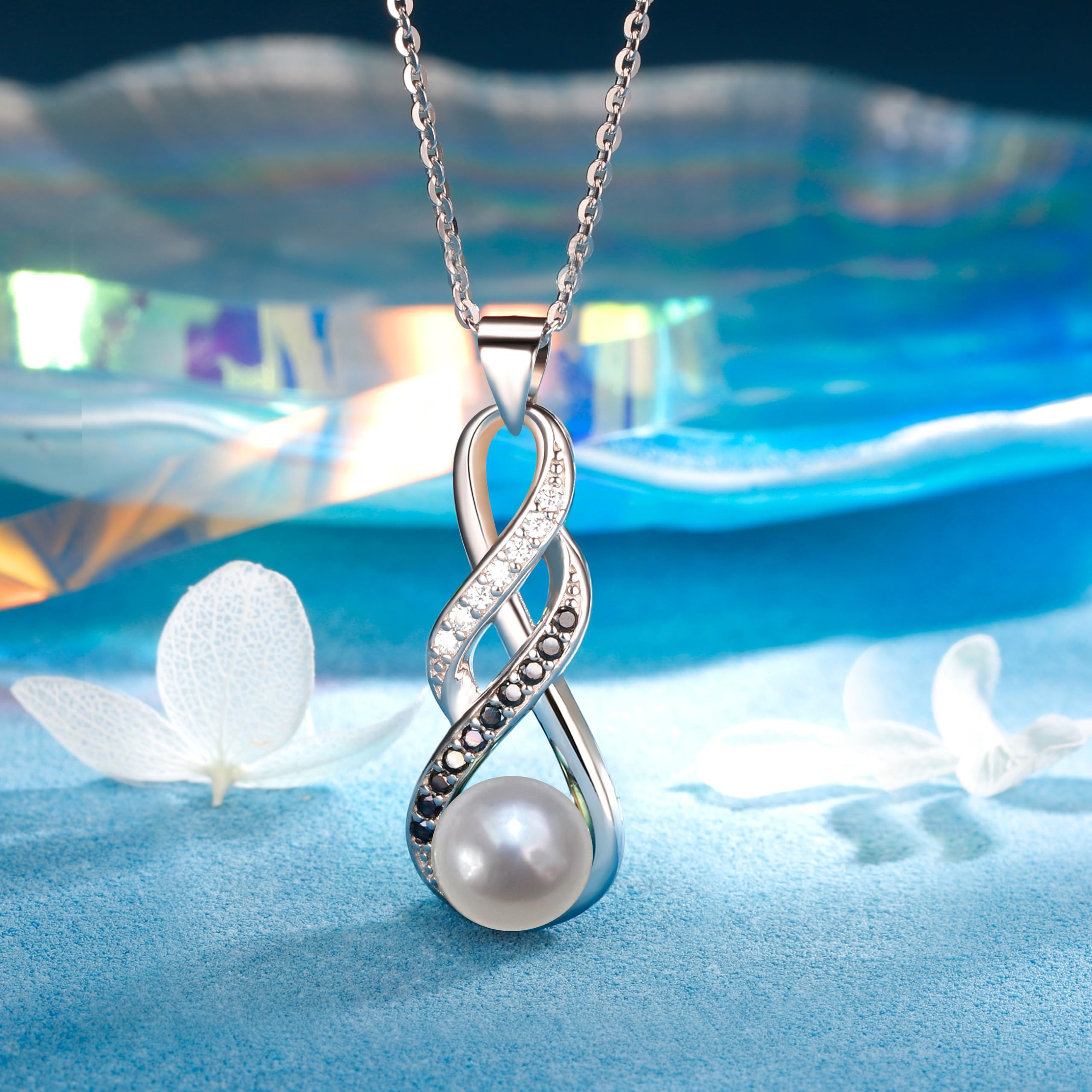 NONNYL Birthday Gifts for Women Wife- Pearl Necklaces- Her Mom Wife Girlfriend Grandma on Christmas Day Valentines Mothers Day Wedding Anniversary Romantic Jewelry Gifts