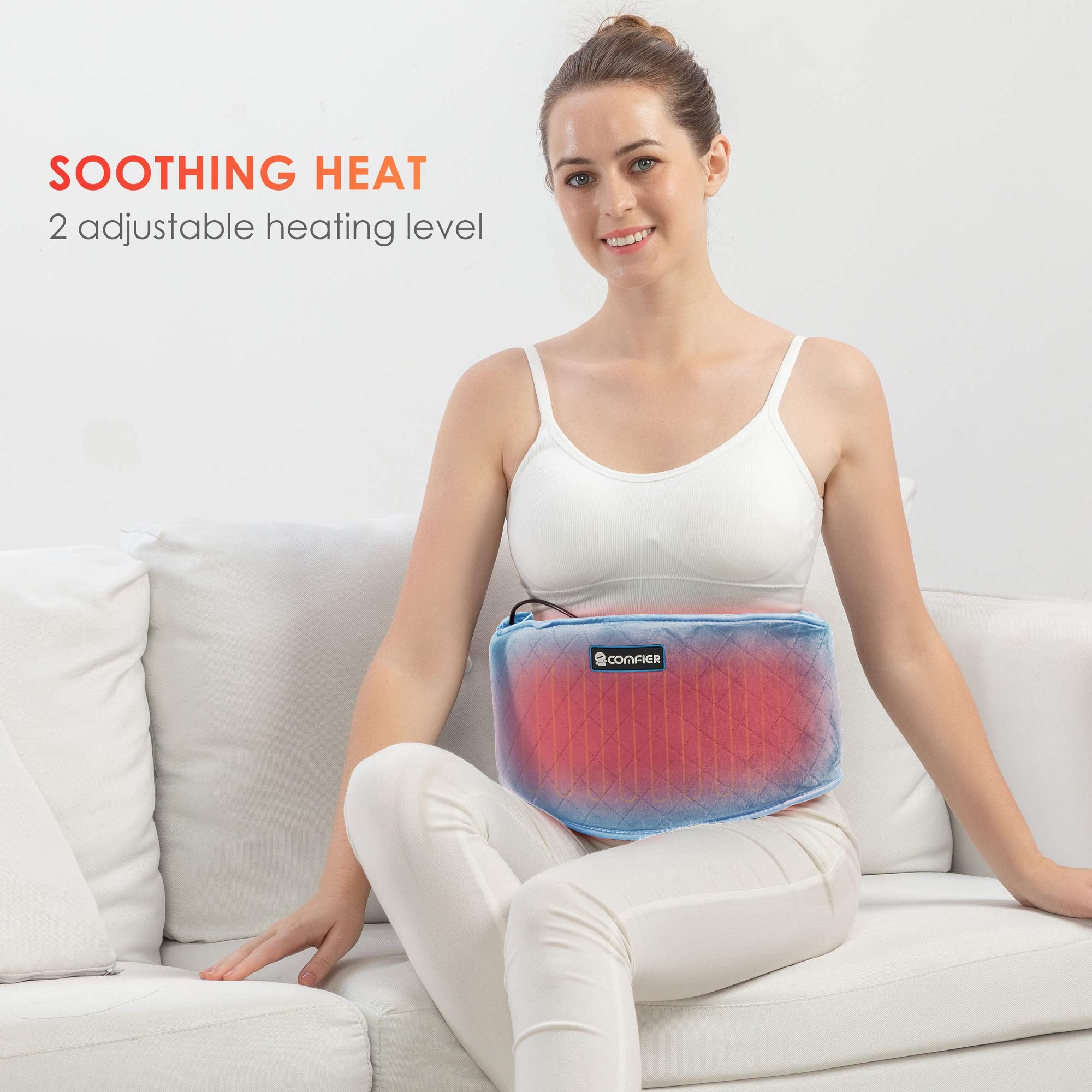 Comfier Heating Pad with Massager, Back Heating Pad for Back Pain Relief with 2 Heat Levels, Lower Back Massager with 3 Massage Modes, Corded Heating Pad for Cramps, Waist Massager for Dad Mom