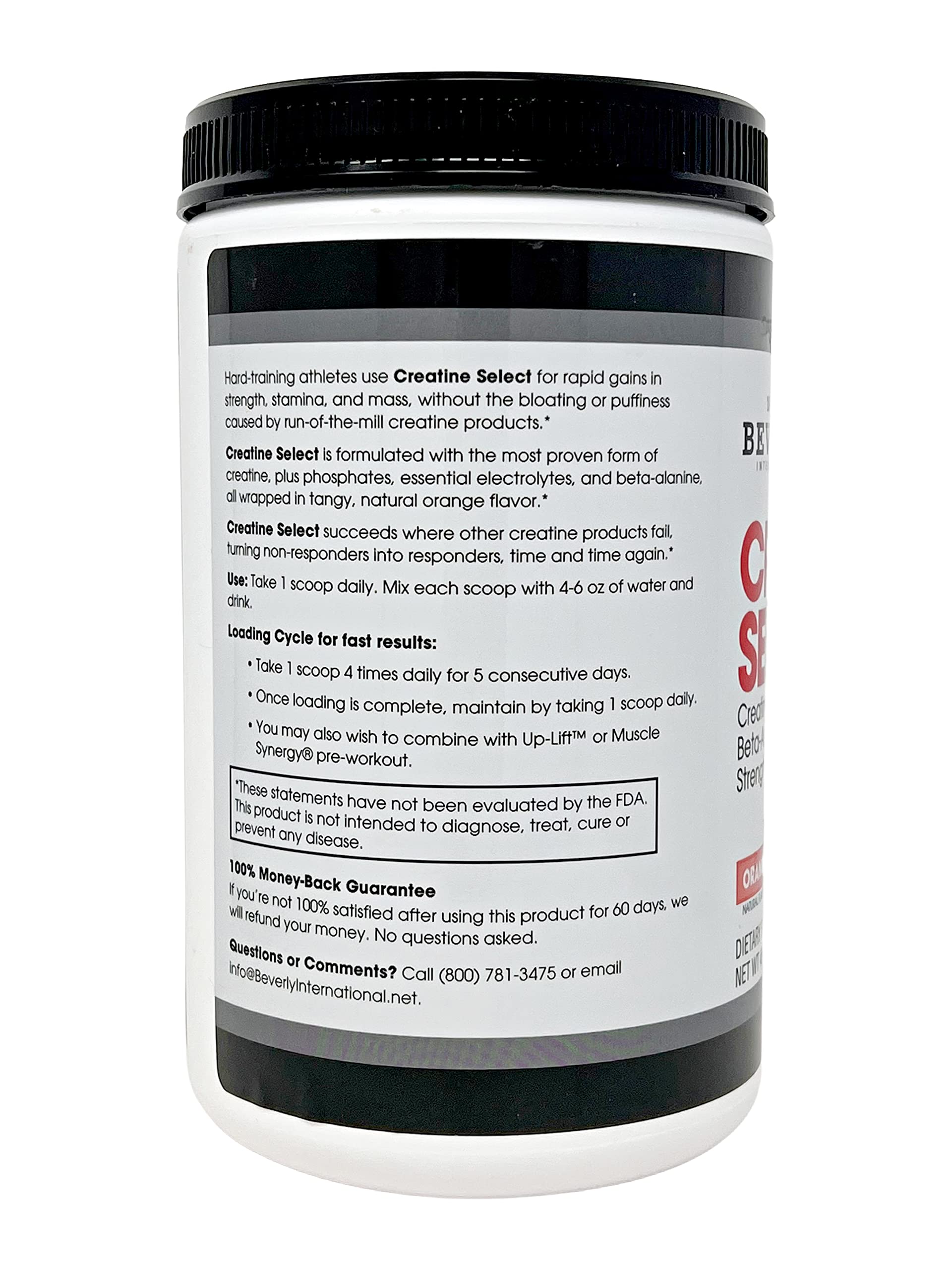 Beverly International Creatine Select with Phosphates, 40 Servings. A Fail-Proof Creatine Monohydrate Formula. Boost Muscle Size, Strength, Endurance and Recovery. for Men and Women. Tastes Like Tang