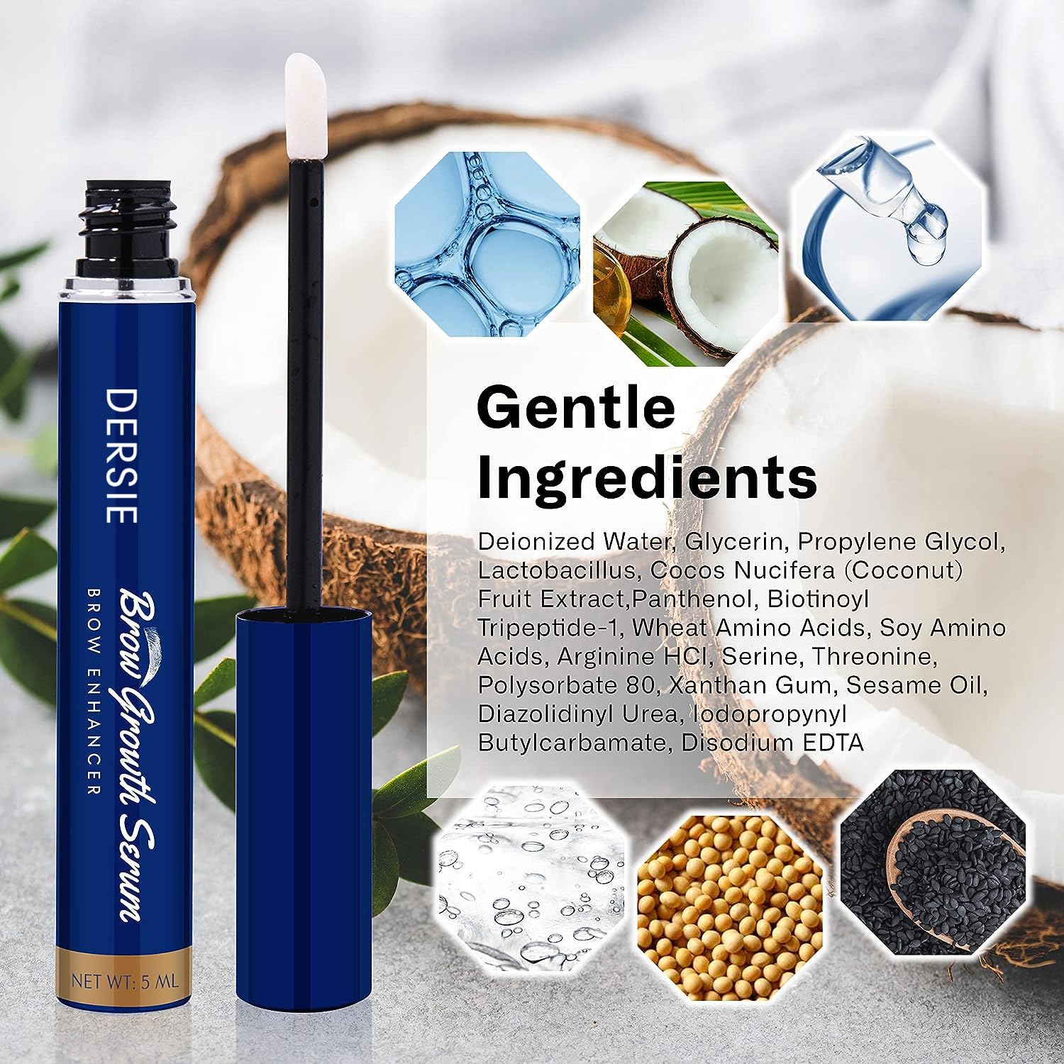 Rapid Brow Growth Serum for Thicker Brows in 4 Weeks, 6-Month Supply