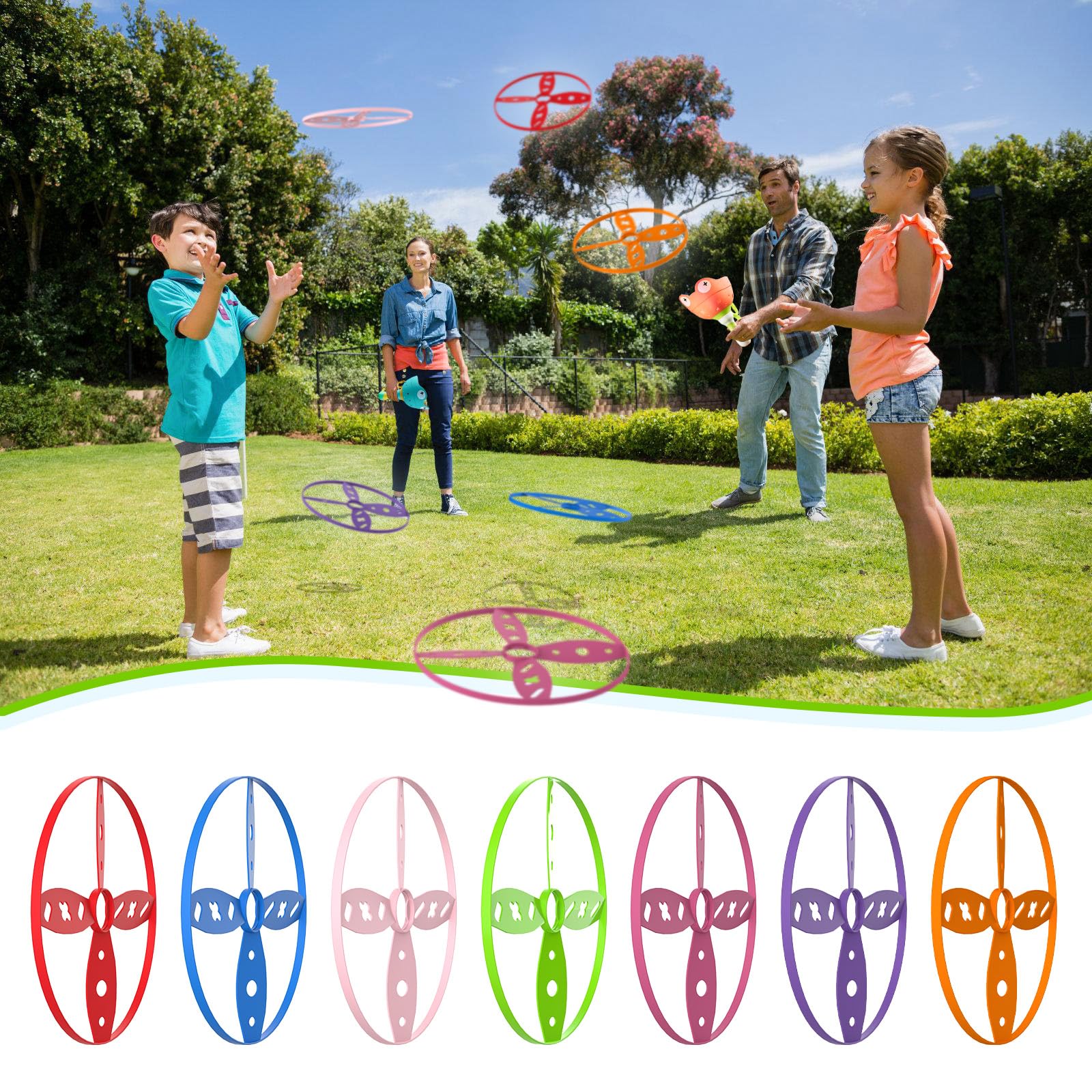 Ivtivfu Flying Disc Launcher Toy Supplements (12PCS), Outdoor Toys for Ages 3 4 5 6 7 8 Boys and Girls, Suitable for Handheld and Stomp Disc Launchers, Outside Kids Games for Beach Yard and Park