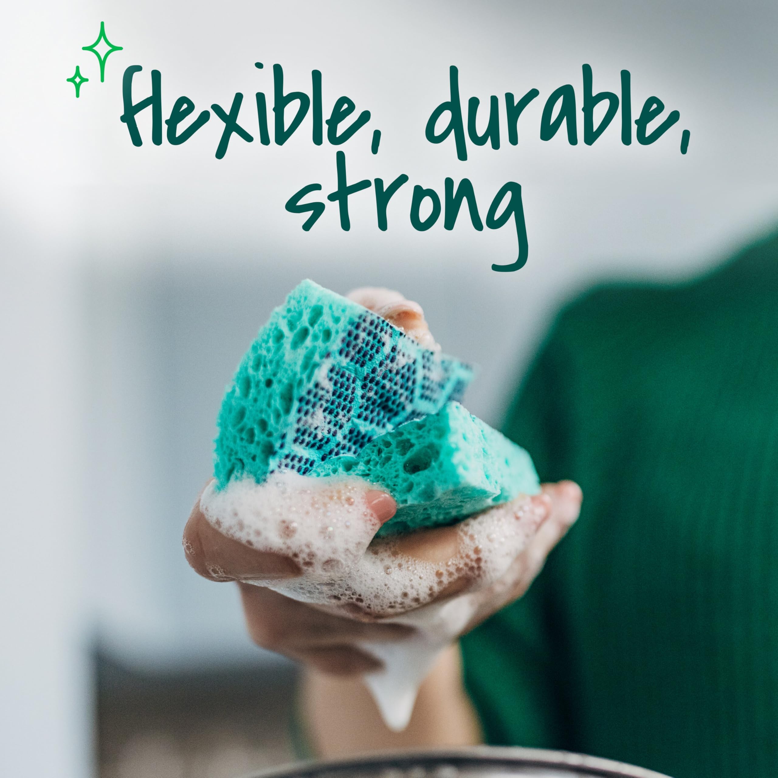 Scotch-Brite Odor Resist Heavy Duty Scrub Sponge, Dishwasher-Safe Kitchen sponges for Serious Scrubbing, Multipurpose Dish Sponge for Stuck-On Messes, 3 Scrubbing Sponges