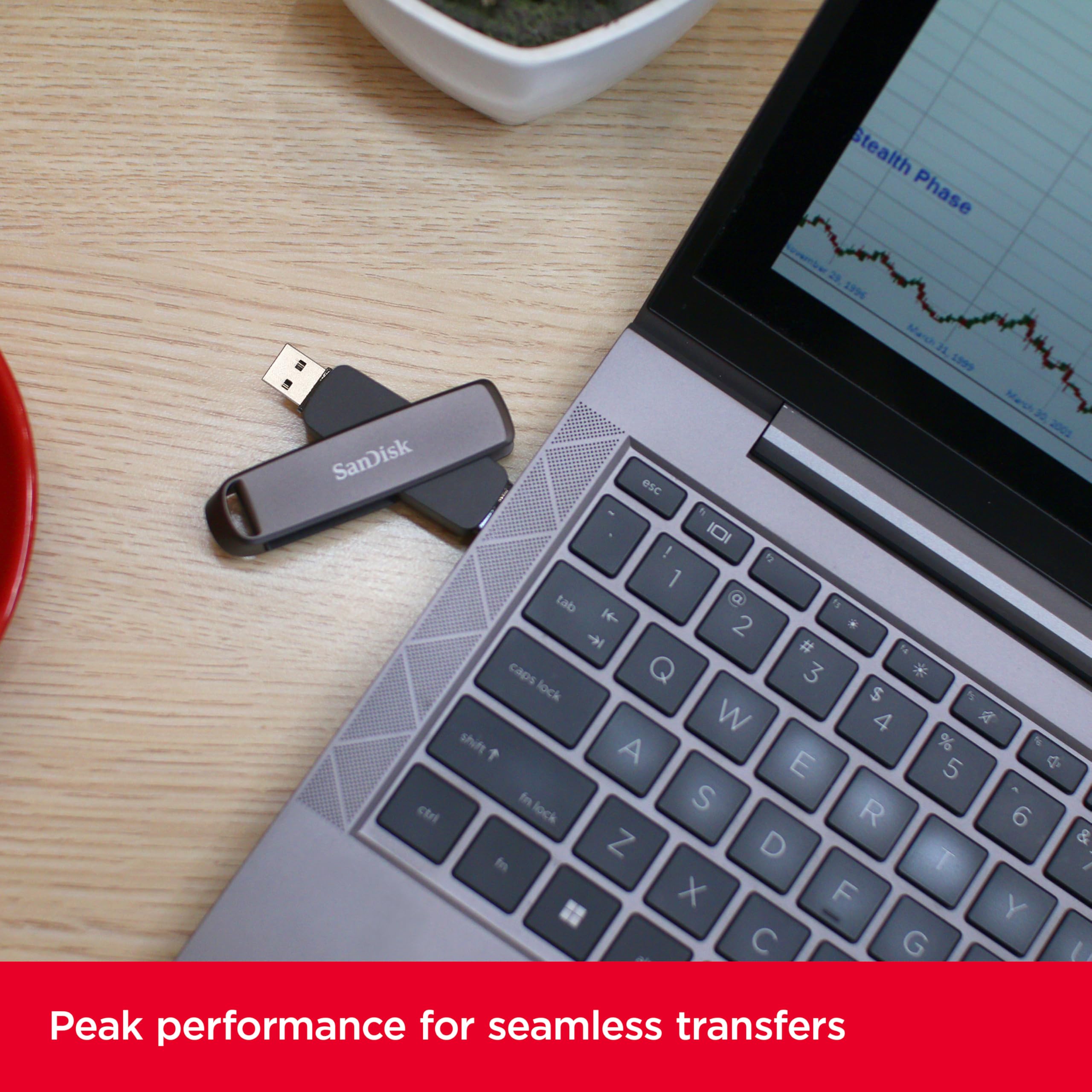 SANDISK 256GB Extreme PRO Dual Drive - Up to 1,000MB/s, USB Type-C, and USB Type-A, High-Performance Flash Drive - SDDDE1-256G-G46