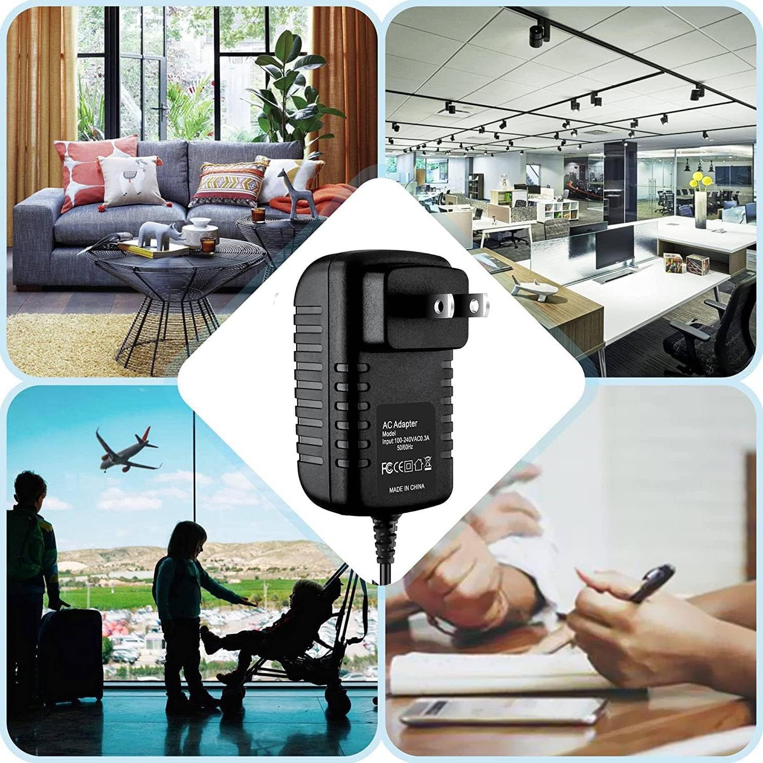 Wall AC Adapter Power Cord Compatible with RESTECK,Vellax,Medcursor,Mirakel,InvoSpa Shiatsu Back Shoulder and Neck Massager Charger Power Supply 12V Only Fit for 12V Massager