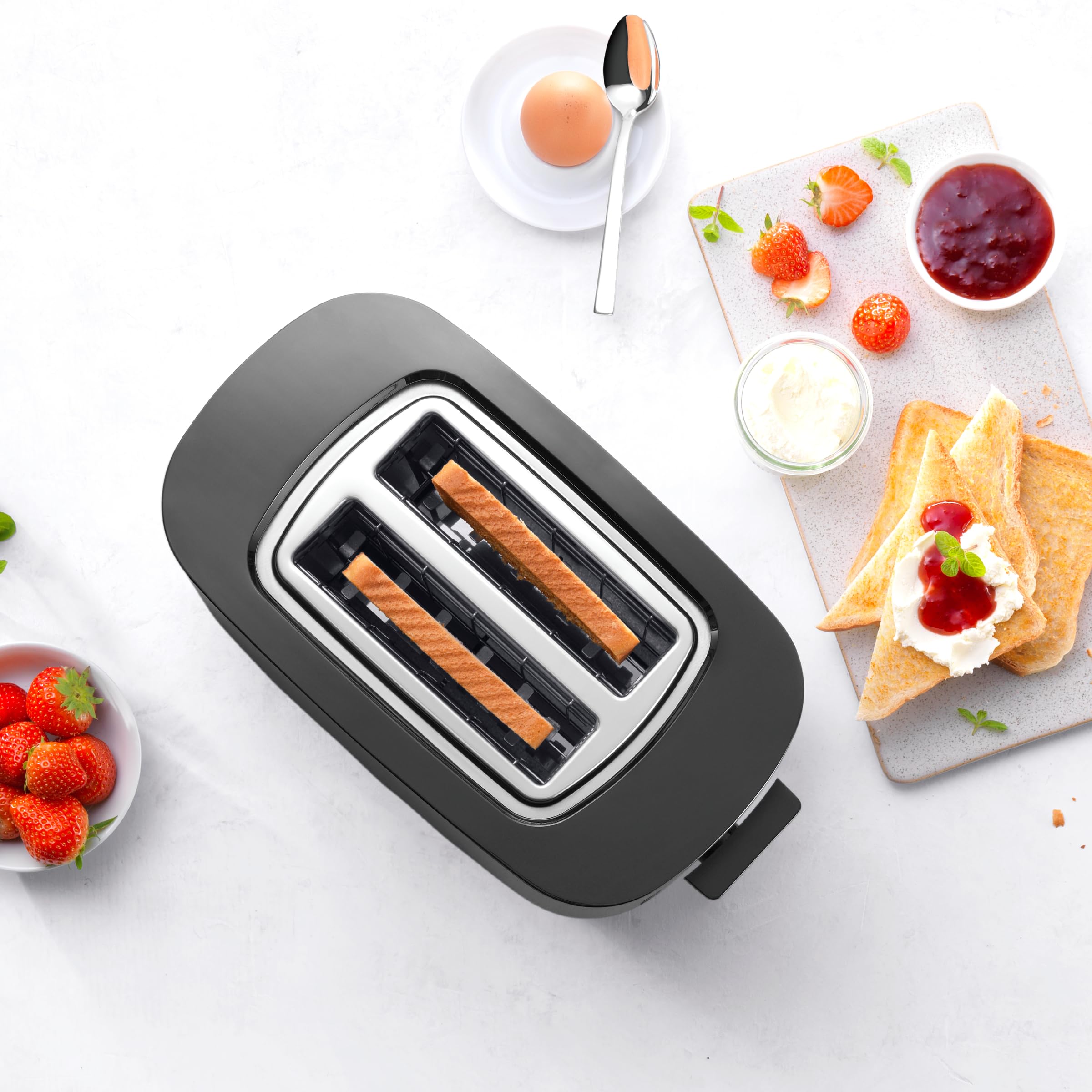 ZWILLING Enfinigy, 2-Slice Toaster, Extra Wide 1.5" Slots for Bagels and Toast, Black