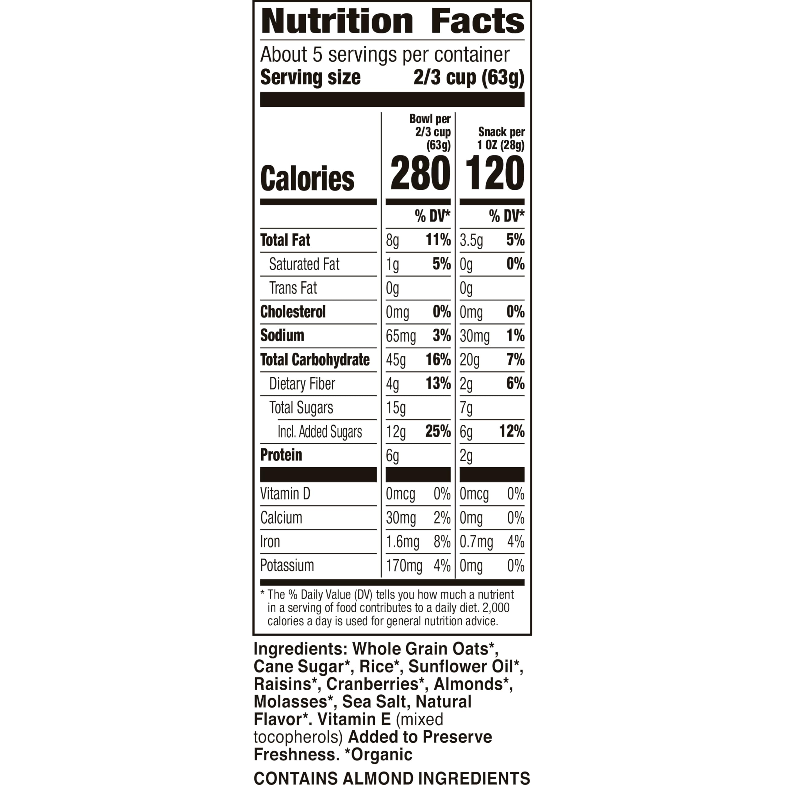 Cascadian Farm Organic Granola, Fruit and Nut Cereal, Resealable Pouch, 11 oz.