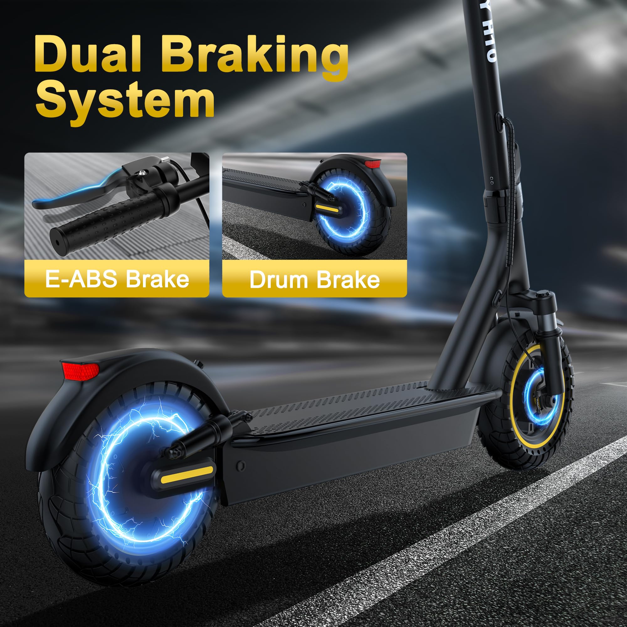 WERHY 10 Inches Electric Scooter, 500W Powerful Motor & 22 MPH Top Speed, 22-28Miles Long Range, Folding E Scooter with Dual Braking for Adults