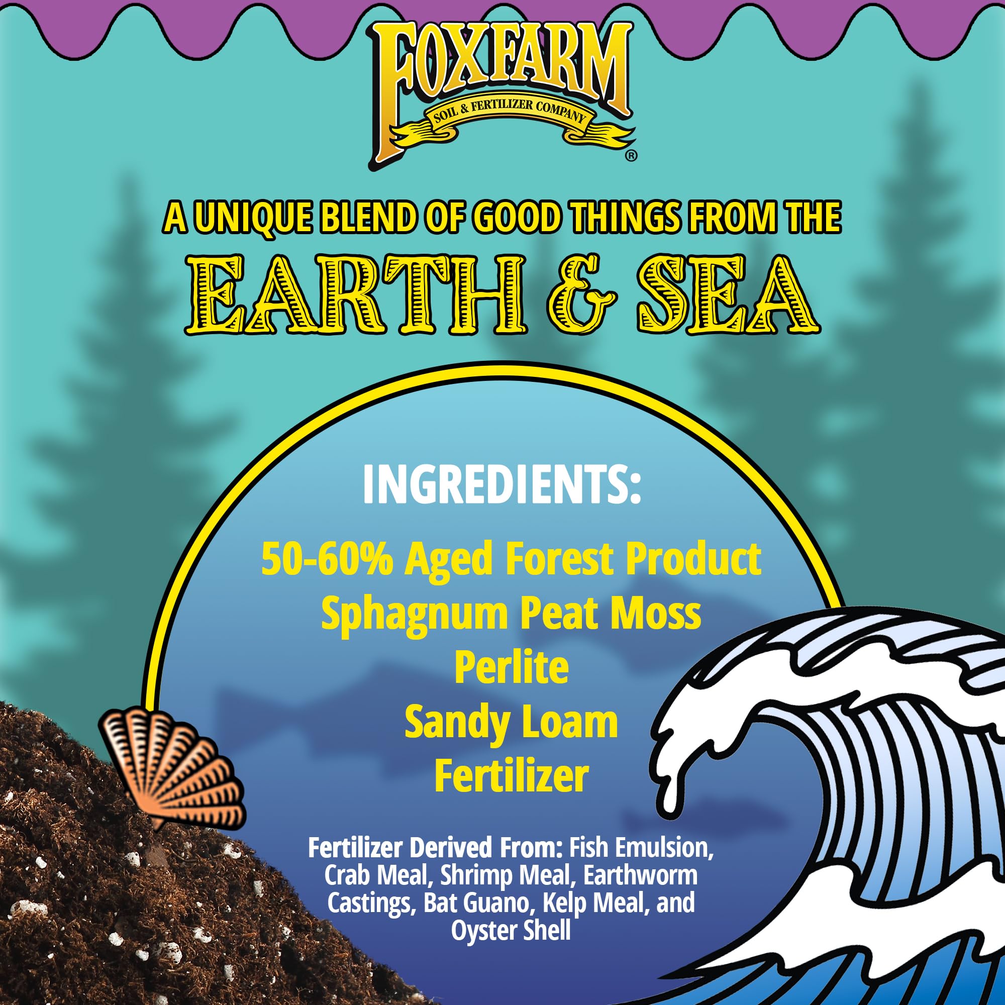 FoxFarm Ocean Forest Potting Soil, 1.5cu ft - Light, Aerated Texture, Designed for All Container Plants - pH Adjusted for Optimal Nutrient Uptake, Effectively Retains Moisture