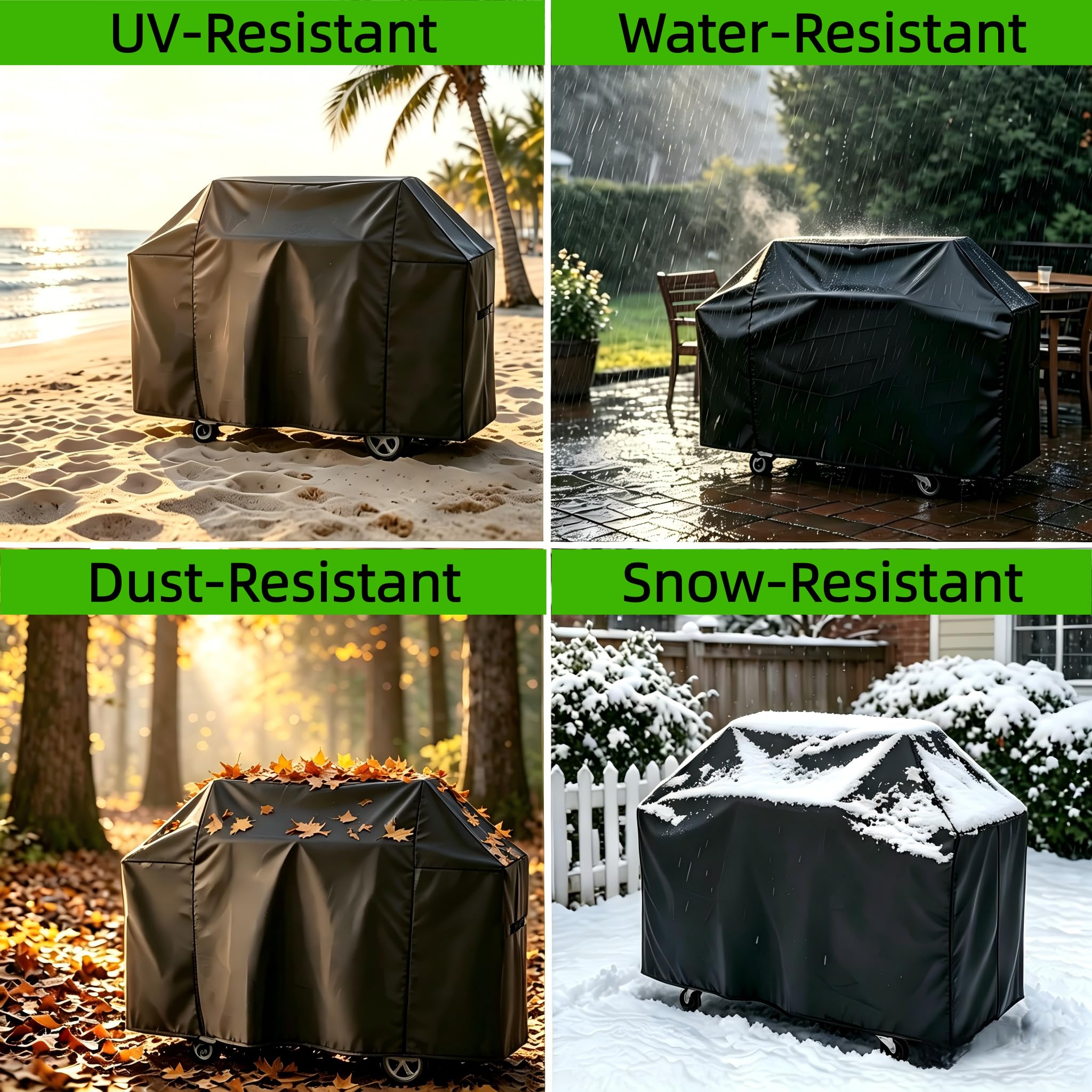 64-Inch Grill Cover, 600D Heavy Duty Waterproof OxfordPolyester Outdoor BBQ Cover fit for Royal Gourmet CR6412,Water Resistant&Weather Protection