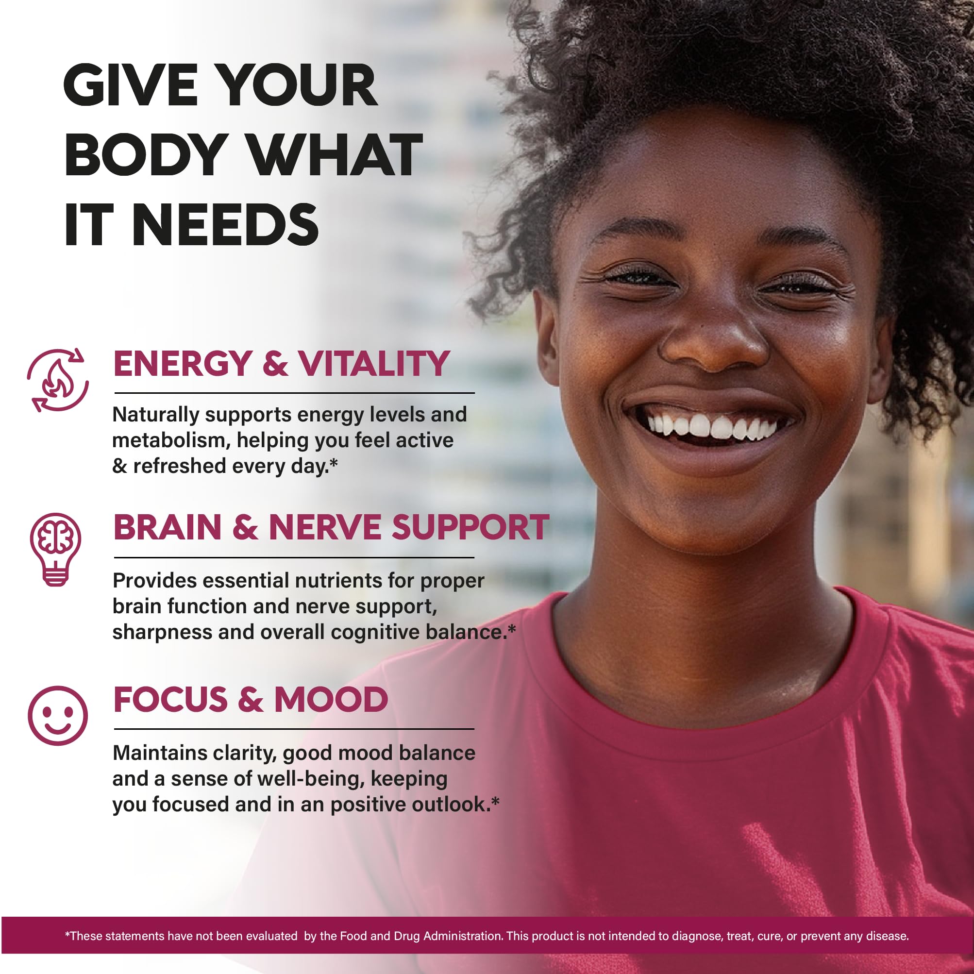 Vitamin B Complex for Men & Women - Made in USA - B-Complex: B1, B2, B3, B5, B6, B7, B8, B9, B12 with Vitamin C, Choline, Inositol - Energy, Brain & Heart Support Supplement, 120 Vegan Capsules