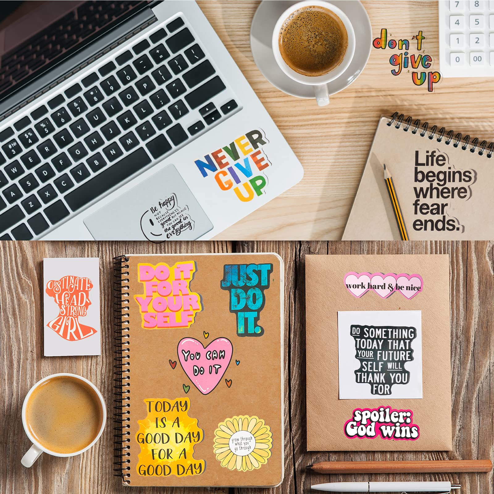 200PCS Positive Motivational Words Stickers for Adults, Inspirational Quote Stickers for Teens Kids Teachers Employees, Water Bottle Stickers for Laptop Vision Board Hydroflasks Journaling Scrapbook