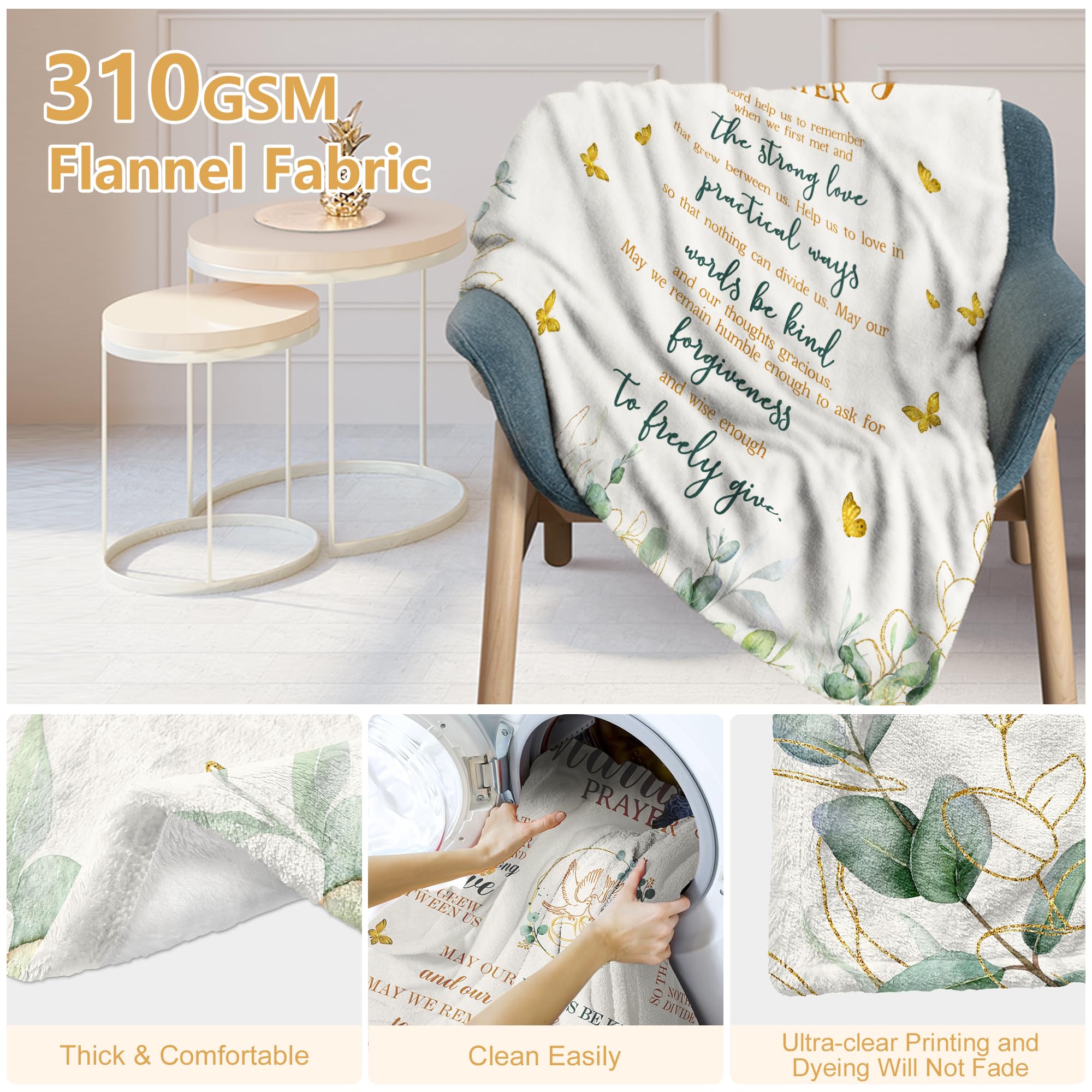 Anniversary Wedding Gifts for Couples 2024, Bridal Shower Gifts for Bride To Be, Unique Bride Newlyweds Gift Ideas, Christmas Valentines Day Gifts for Married Couples, Marriage Prayer Blanket 50"X60"