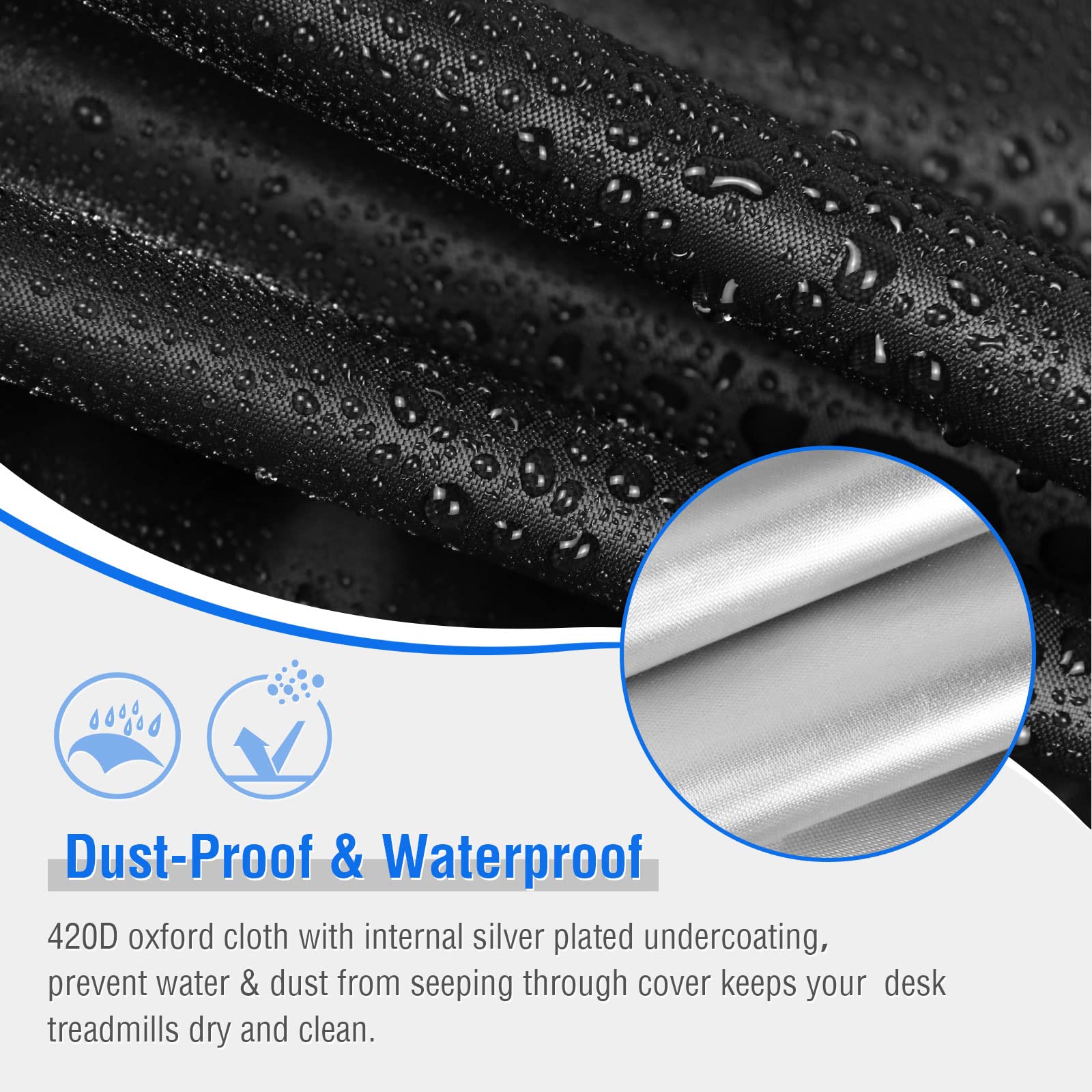 Aidetech Under Desk Treadmill Cover, Dust-Proof Walking Pad Cover, Waterproof Protective Covers for Walking Treadmill Office Home-44.29" D x 22.56" W x 3.74" H