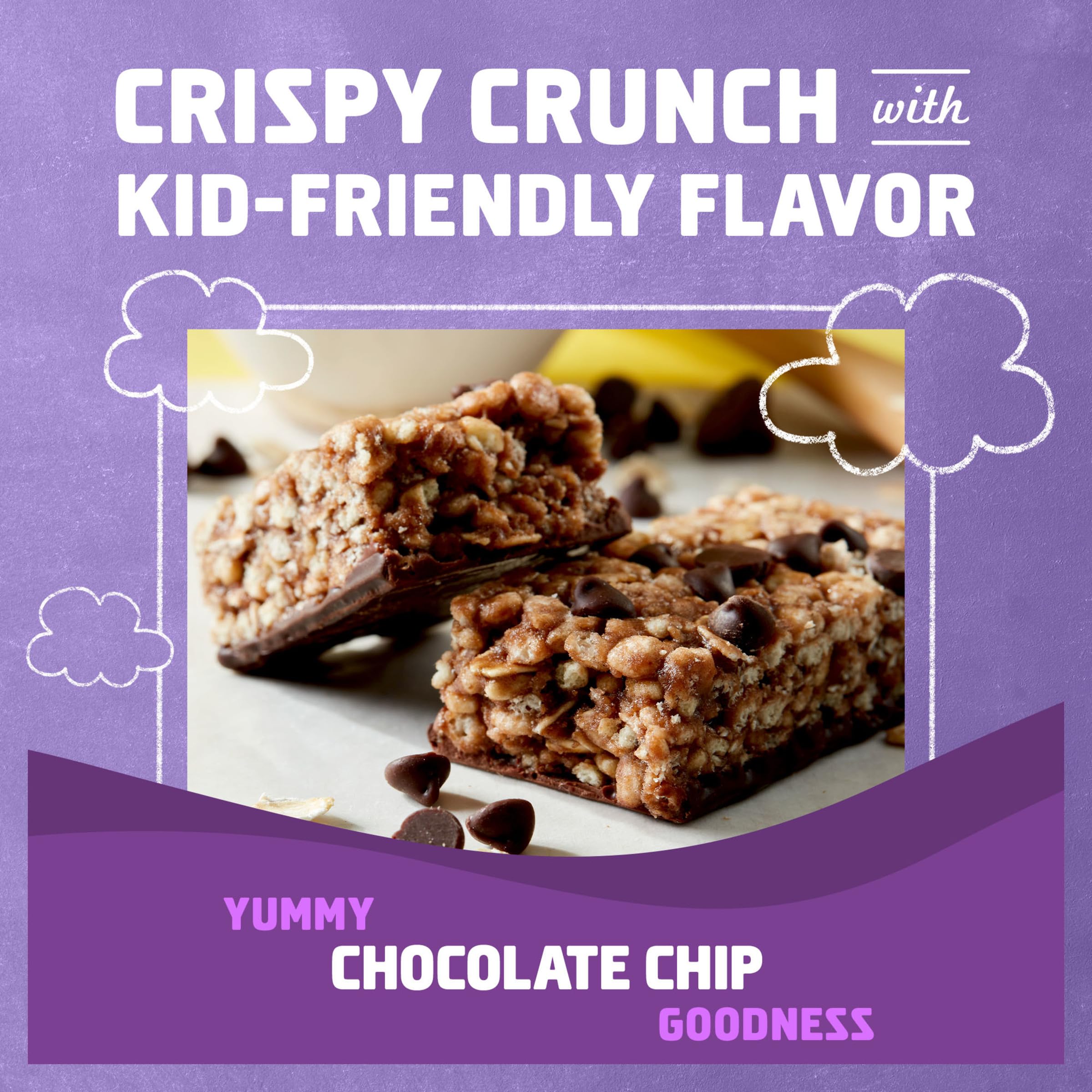 CLIF Kid Zbar Protein - Chocolate Chip - Crispy Whole Grain Snack Bars - Made with Organic Oats - Non-GMO - 5g Protein - 1.27 oz. (5 Pack)