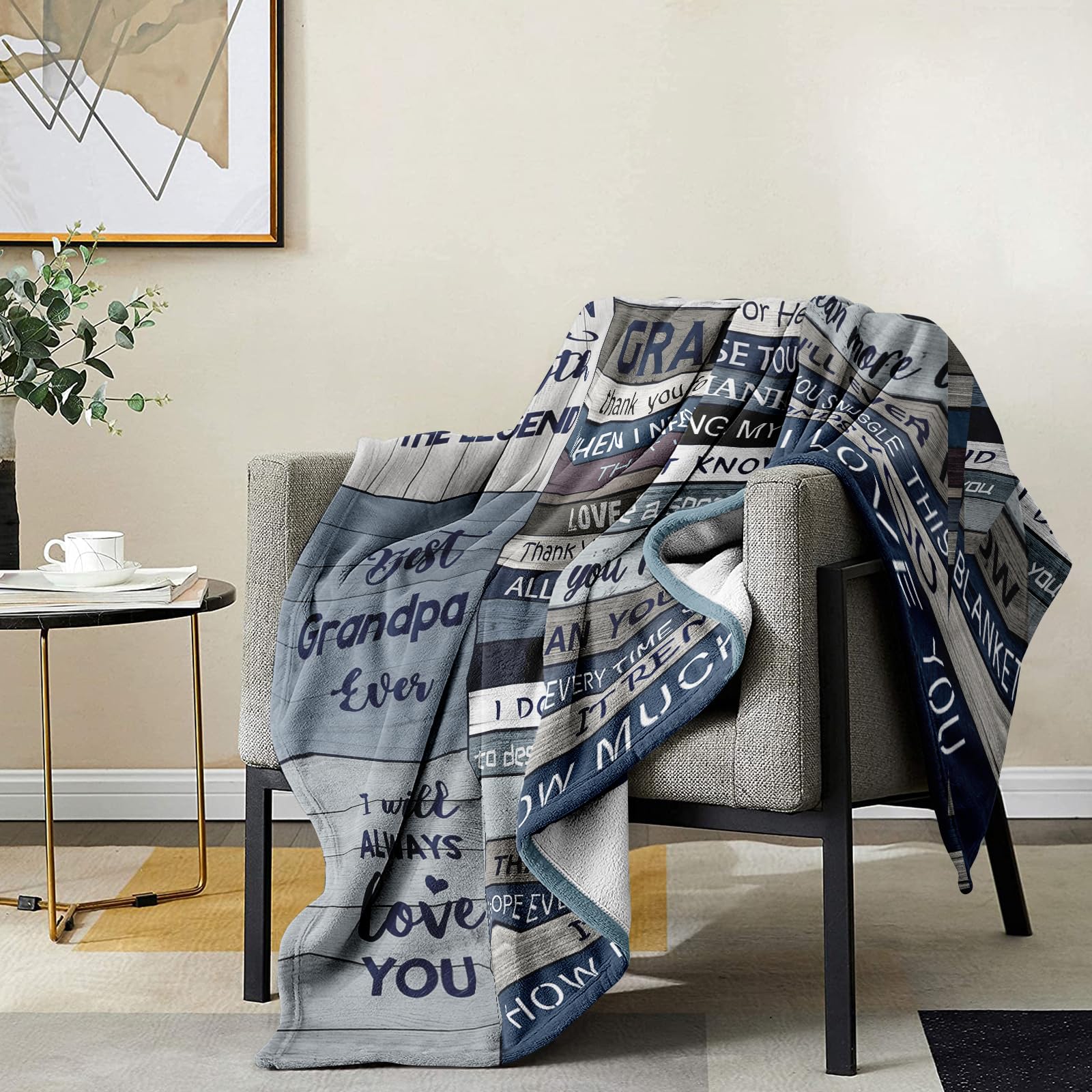 Yamco Grandpa Gifts - Gifts for Grandfather 60" x 50" Blanket - Best Papa Gifts - Great Grandpa Gifts - Unique Grandpa Gift from Grandson - Birthday Gifts for Grandpa - Best Pop Gift Ideas for Paw Paw