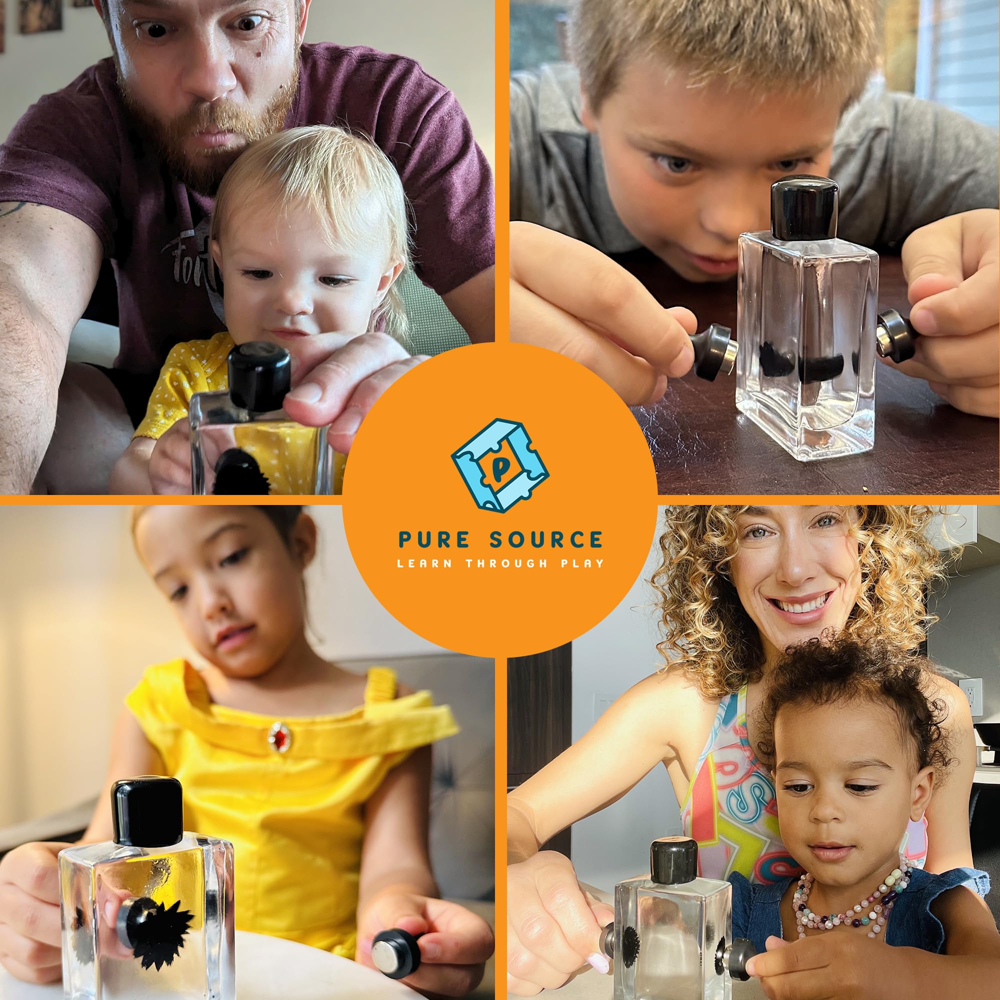 FerroFluid Display Toy Bottle – Dancing Magnetic Fluid STEM Toy – Interactive Liquid Metal Desk Toy with Neodymium Magnets – Educational Science Kit for Kids & Adults