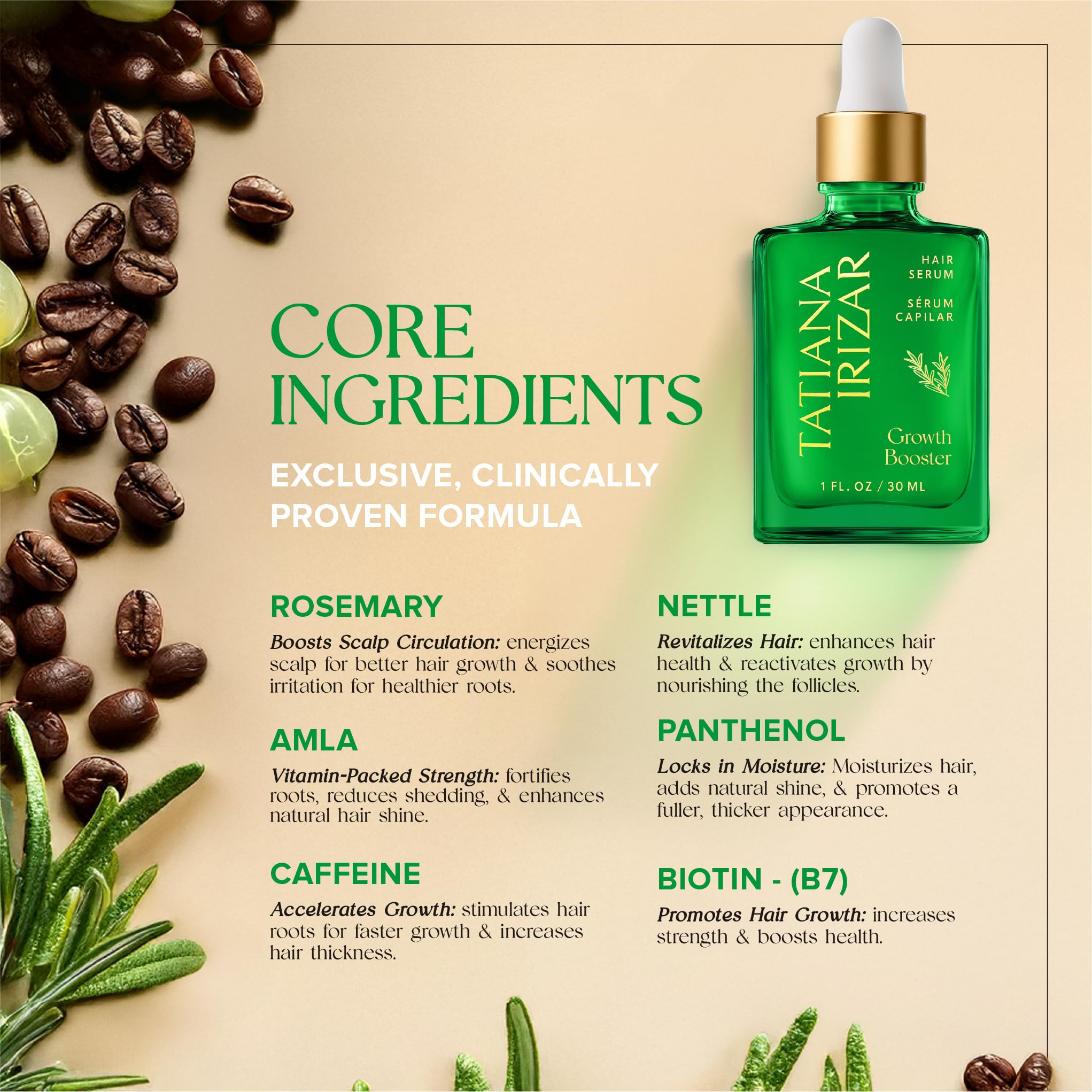 Hair Serum for Hair Growth Serum Women Made in USA - Scalp Serum for Hair Growth Non-Greasy Rosemary & Amla Hair Care - Natural 1 Fl.Oz Hair Loss Treatments for Women Regrowth Treatment