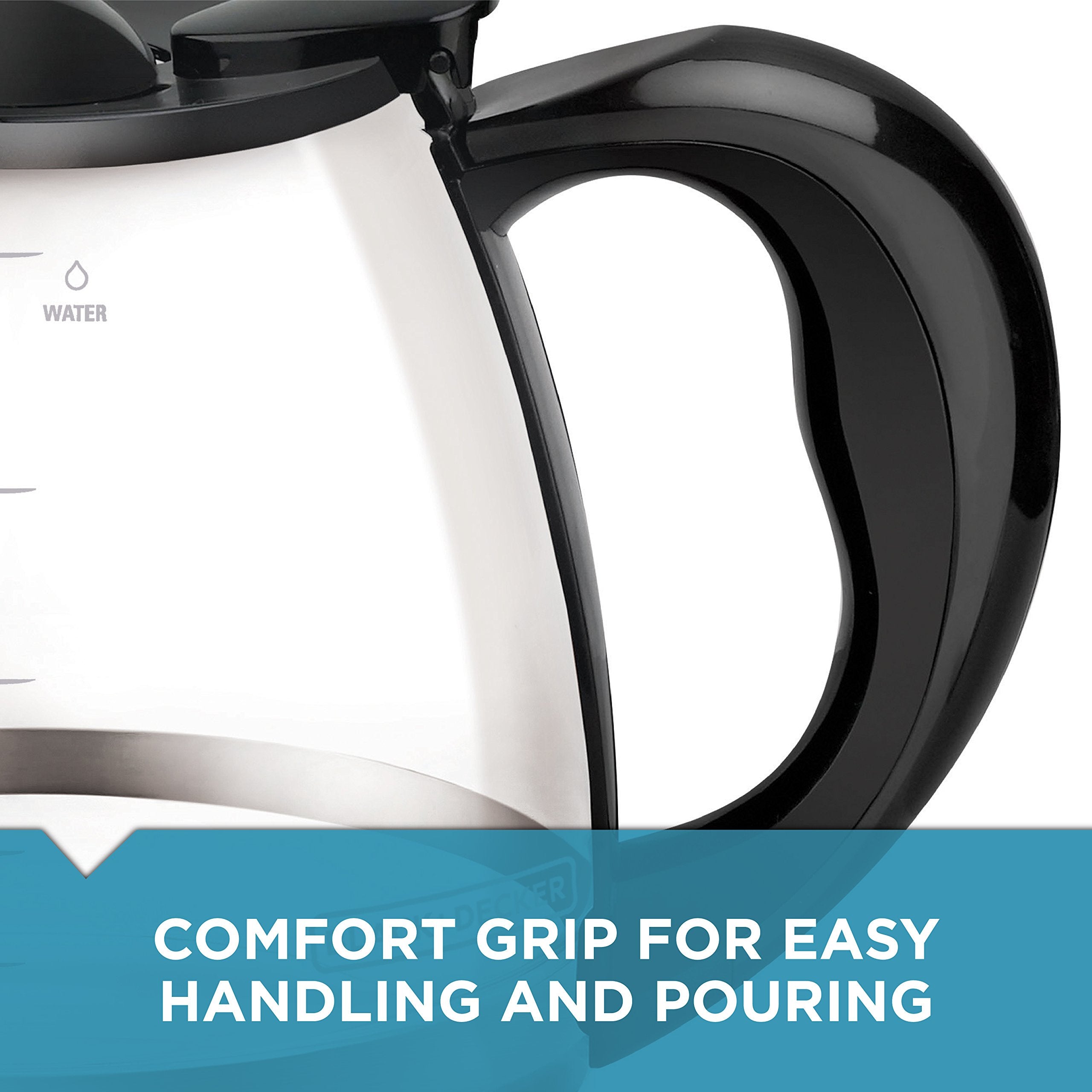 BLACK+DECKER 12-Cup Replacement Carafe, GC3100B, Duralife Glass, Dishwasher-Safe, 2 Extra Lids