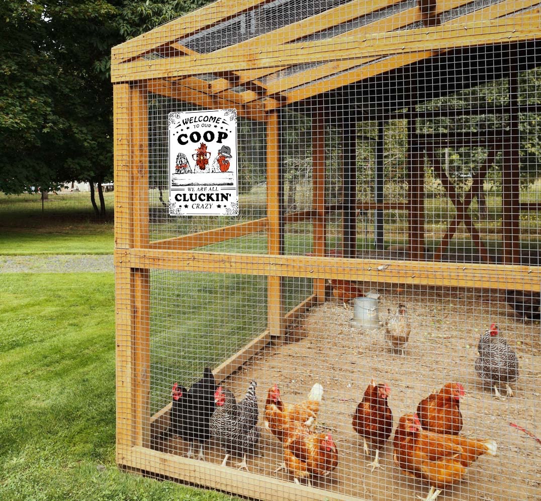 Bestylez Welcome To Our Coop Funny Chicken Sign Chicken Coop Sign Chicken Decor 12" * 8" (215)
