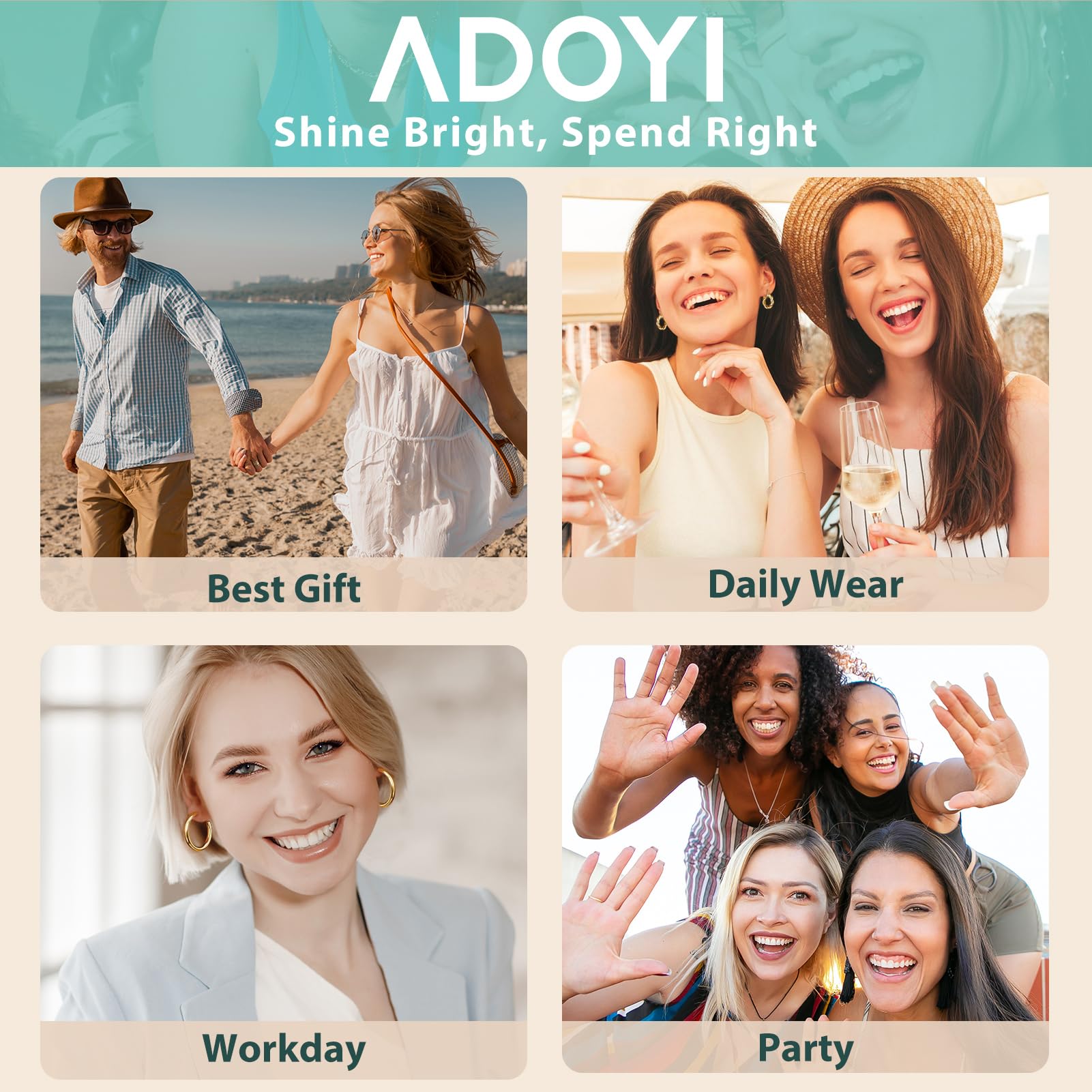 Adoyi Gold Hoop Earrings Set for Women Gold Hoops Twisted Huggie Hoops Earrings 14K Plated Gold Jewelry for Girls Gift Lightweight 9 Pairs Ear Cuffs Gold Jewelry for Women