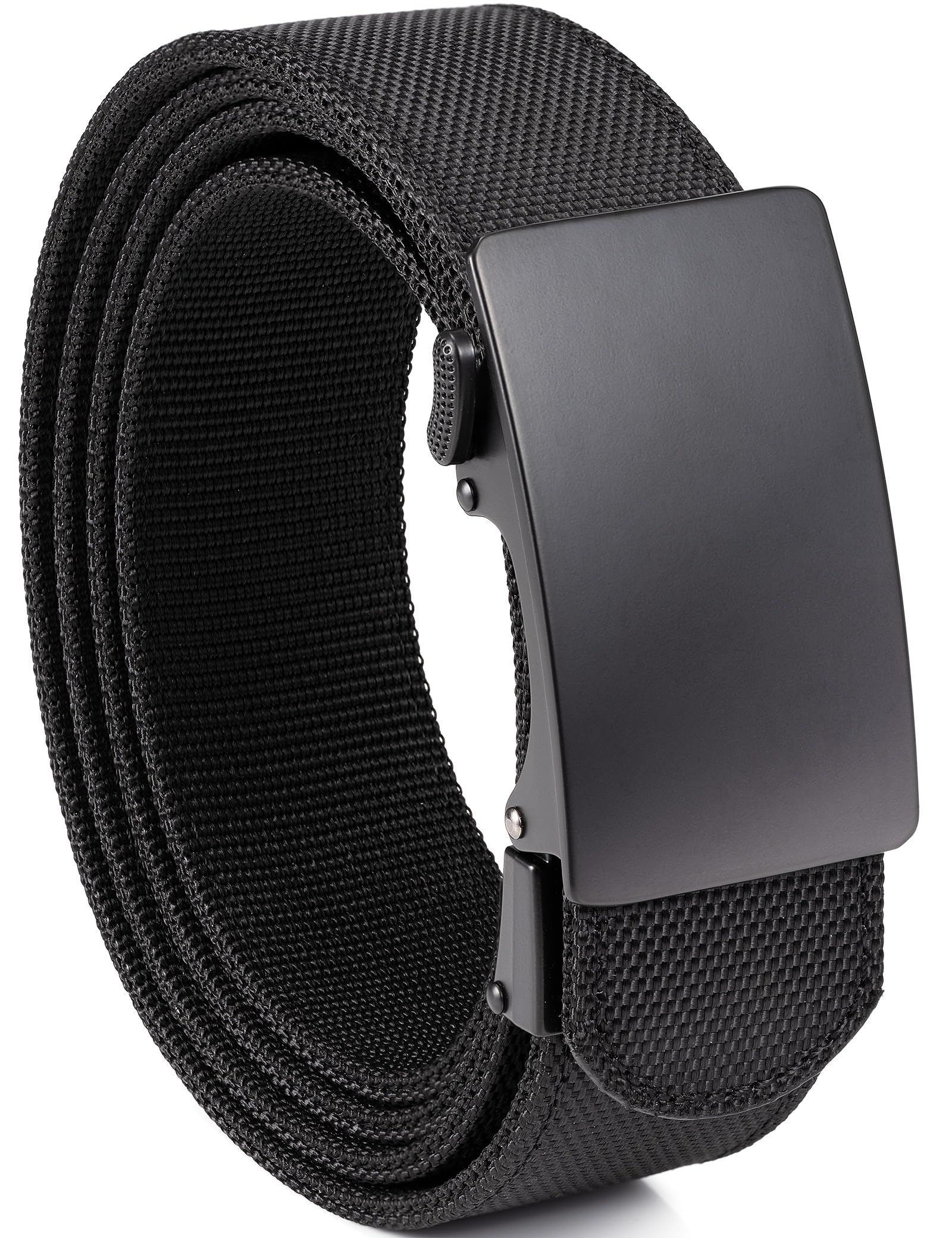 GEIT Nylon Ratchet Belts for Men,Casual Business Web Belt with Automatic Slide Buckle,Customizable Fit (35mm)