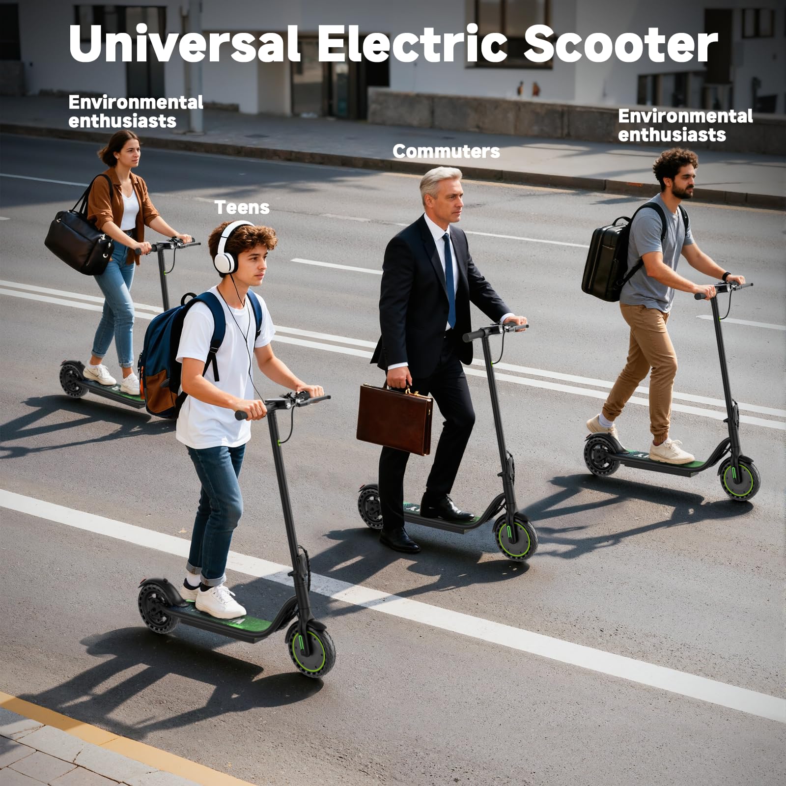 WERHY Electric Scooter, 350W/500W Powerful Motor, 19/22 MPH Max Speed, 15/23 Miles Range, Lightweight Foldable Kick Scooter with Dual Braking Systems, Smart APP