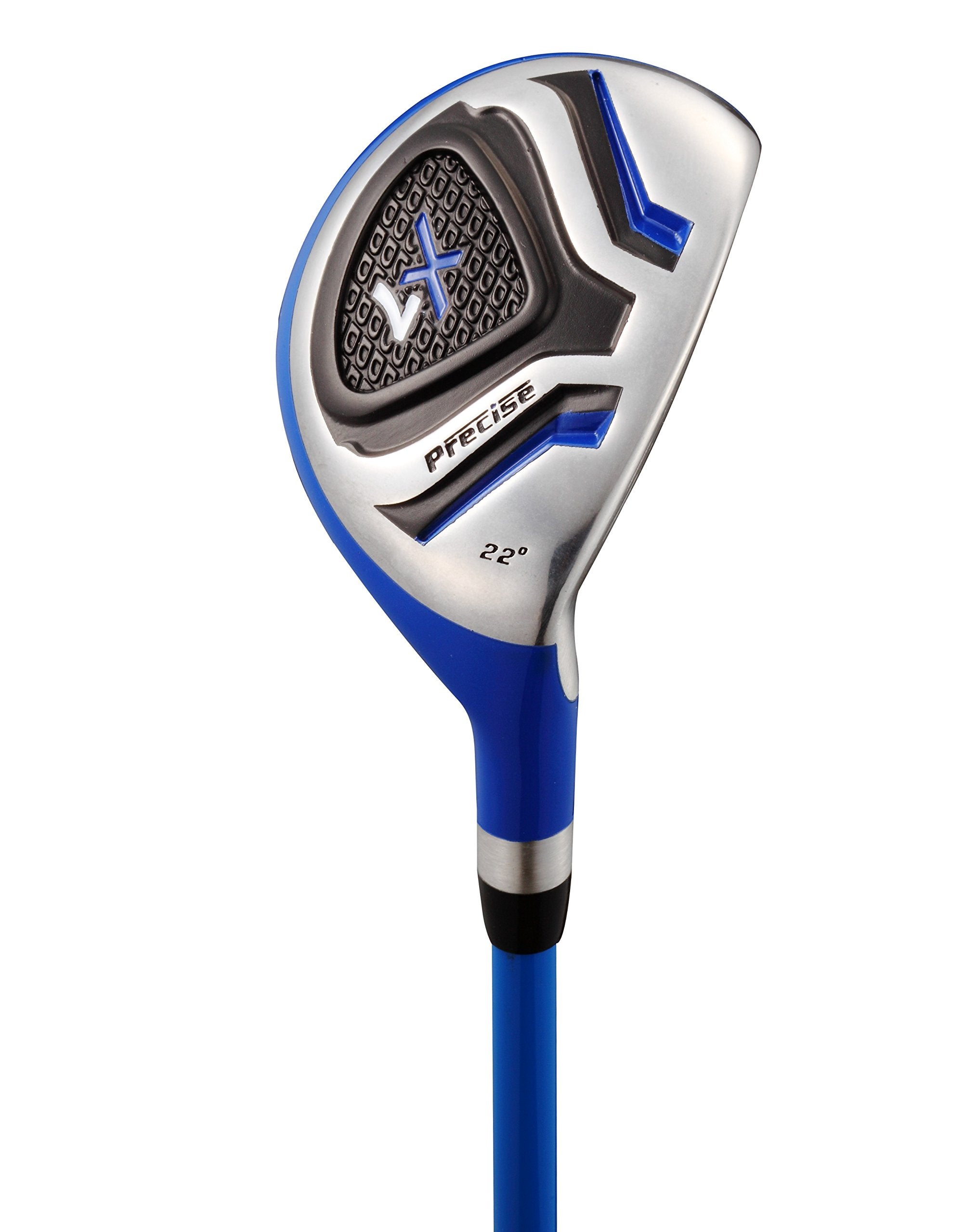 Distinctive Left Handed Junior Golf Club Set for Age 9 to 12 (Height 4'4" to 5'), Left Handed Only, Set Includes: Driver (15"), Hybrid Wood (22, 2 Irons, Putter, Bonus Stand Bag & 2 Headcovers