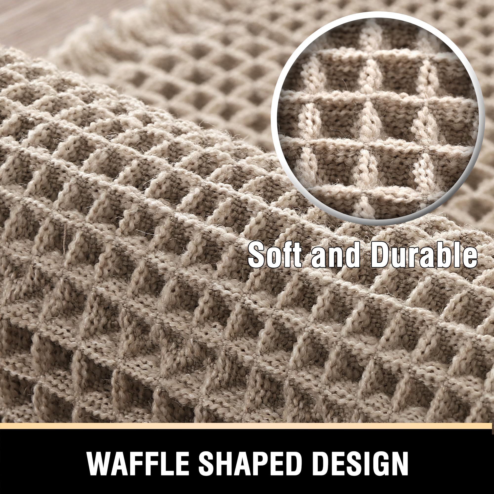 H.VERSAILTEX Upgraded Waffle Bath Mat Super Absorbent Bathroom Mats Non Slip Bath Rugs for Bathroom Floor Machine Washable Dry Fast Bathroom Rugs for Beside Tub, 17" x 24", Irish Cream
