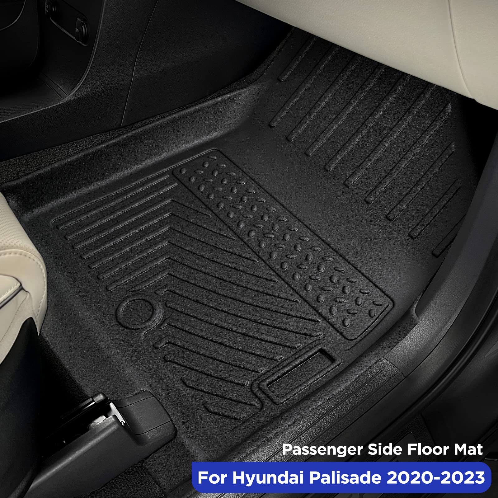 BAMACAR for Hyundai Palisade Floor Mats 2024 2023 2022 2021 2020(Bench Seat) All Weather Full Set for Hyundai Palisade Floor Mats 2024 2023 2022 2021 2020 Hyundai Palisade Accessories 2024 2023