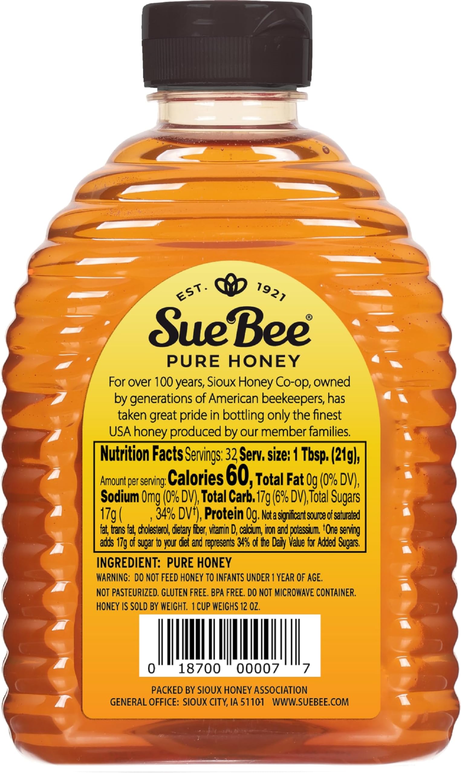 Sue Bee Pure Premium Honey From USA Beekeepers, 40 oz