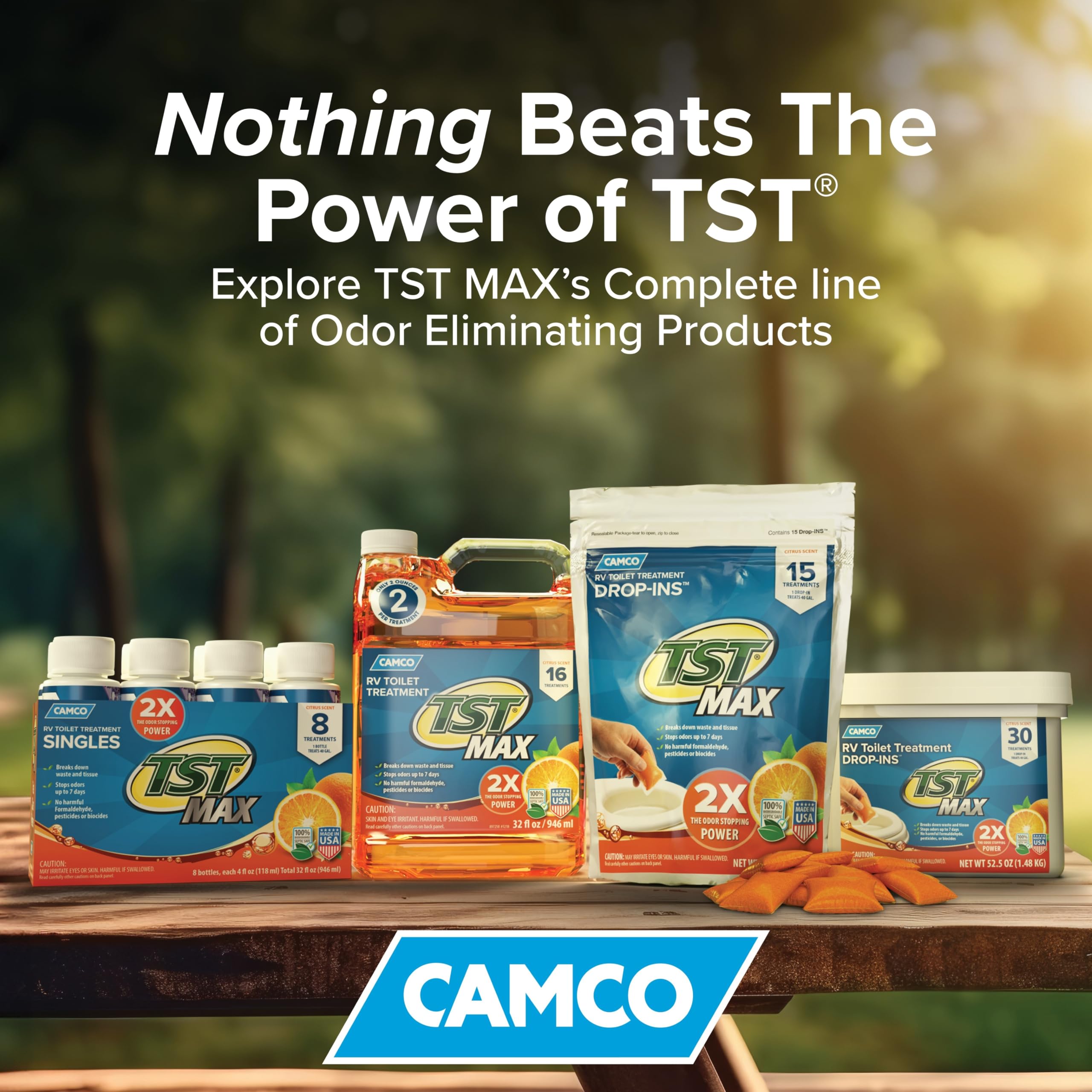 Camco TST MAX Camper/RV Toilet Treatment 1-Gallon - Control Unwanted RV Sewer Odors & Break Down Waste and RV Toilet Paper - Biodegradable Septic Safe Formula - Orange Scent (41173)