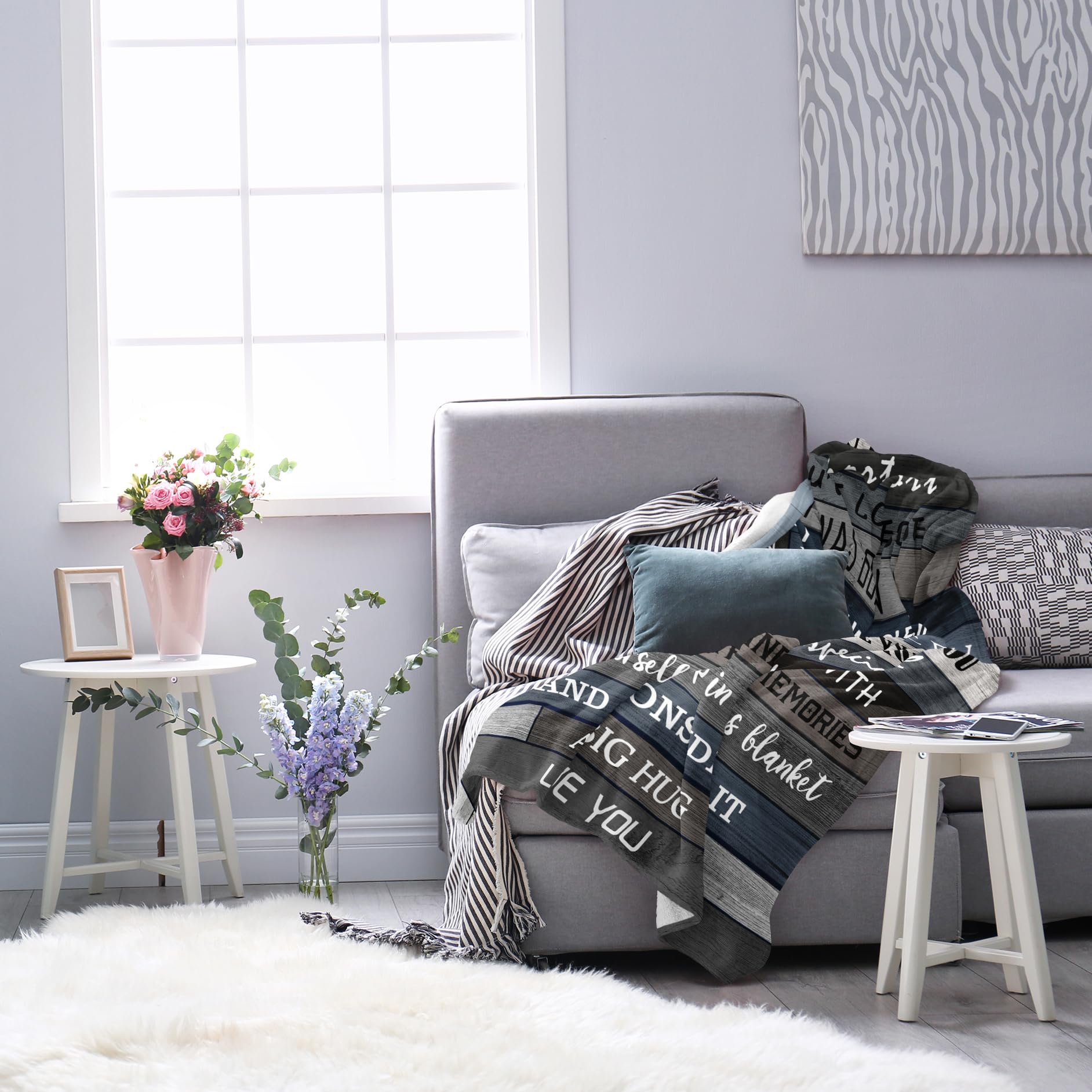 POQUSH Christmas for Grandpa,Grandpa Gifts,Grandpa Birthday Gifts,Best/Great Grandpa Gifts,Birthday Gifts for Grandpa from Grandchildren/Granddaughter/Grandson,Grandfather Gift,Grandpa Blanket 60"x50"