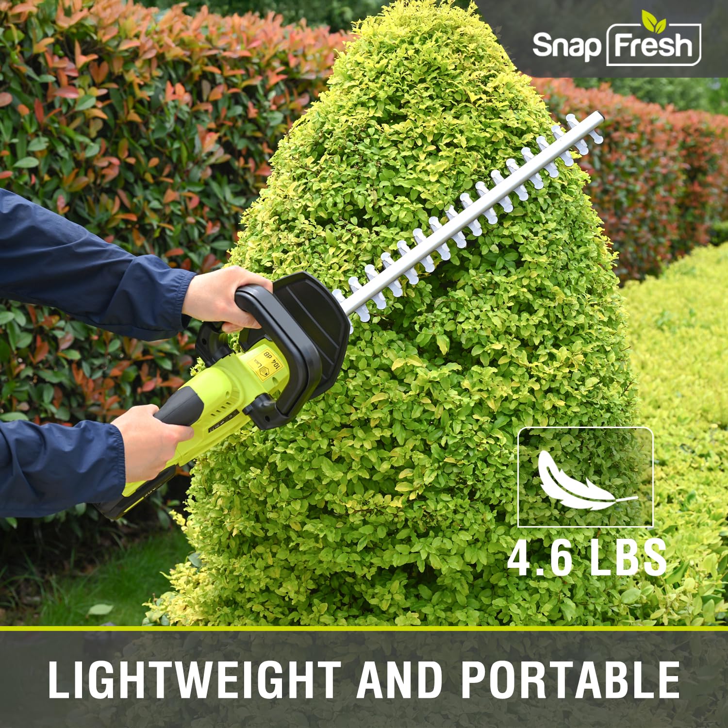 SnapFresh 20V Cordless Hedge Trimmer - 22" Dual-Action Blade Electric Hedge Trimmer, Cordless Bush Trimmer (Tool Only-Battery and Charger Not Included)