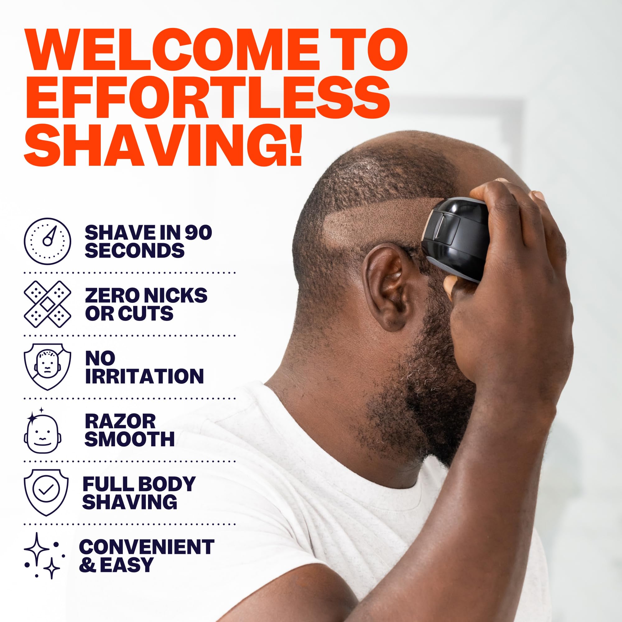 The FlexSeries Electric Head Hair Shaver - Freebird - Ultimate Mens Cordless Rechargeable Wet/Dry Skull & Bald Head Waterproof Razor with Rotary Blades, Clippers, Nose Trimmer, Brush, Massager