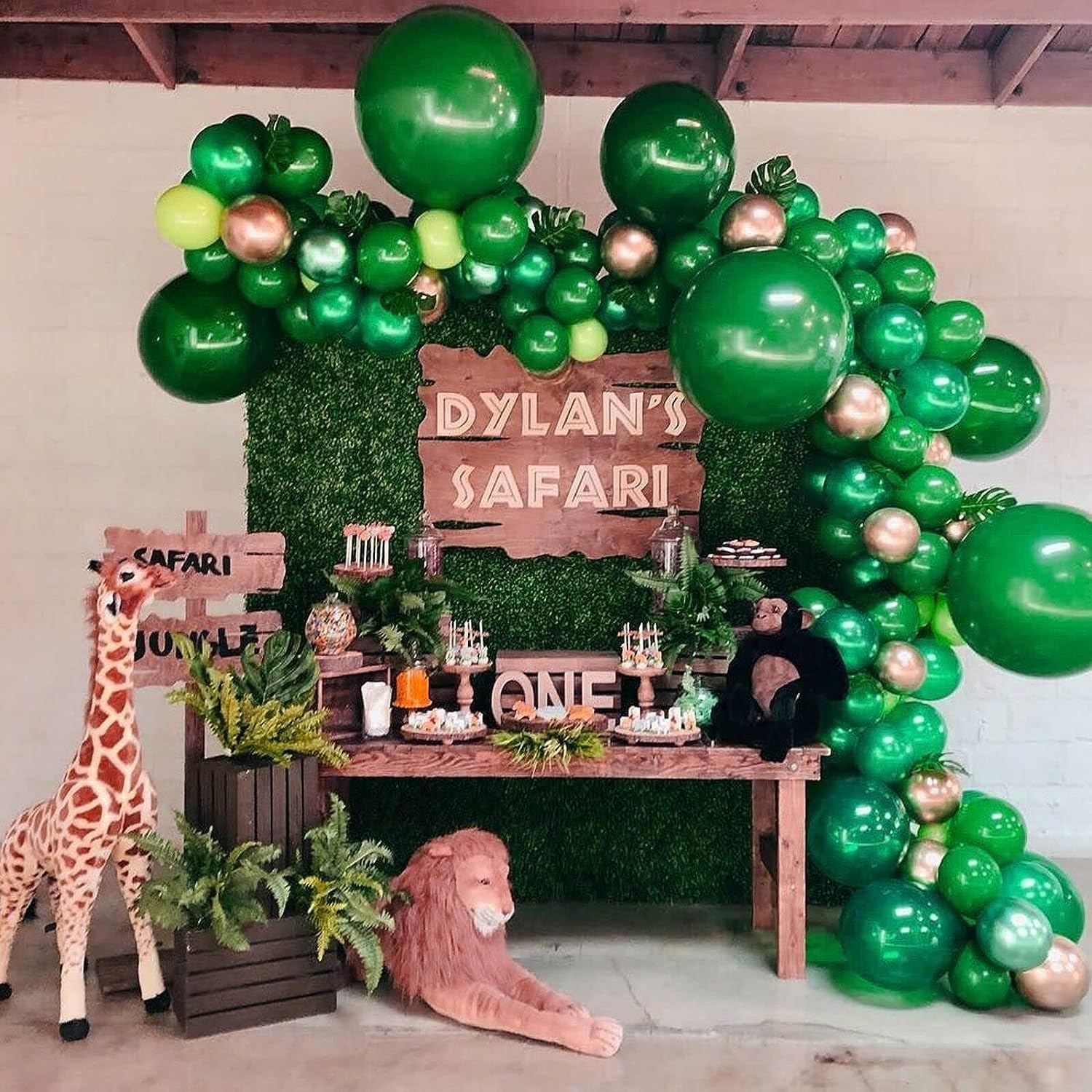 Dark Green Balloons,106 pcs Hunter Green Balloons Different Sizes Pack of 18 12 10 5 Inch Emerald Green Balloon for Christmas Graduation Birthday Summer Jungle Forest Theme Party Decorations