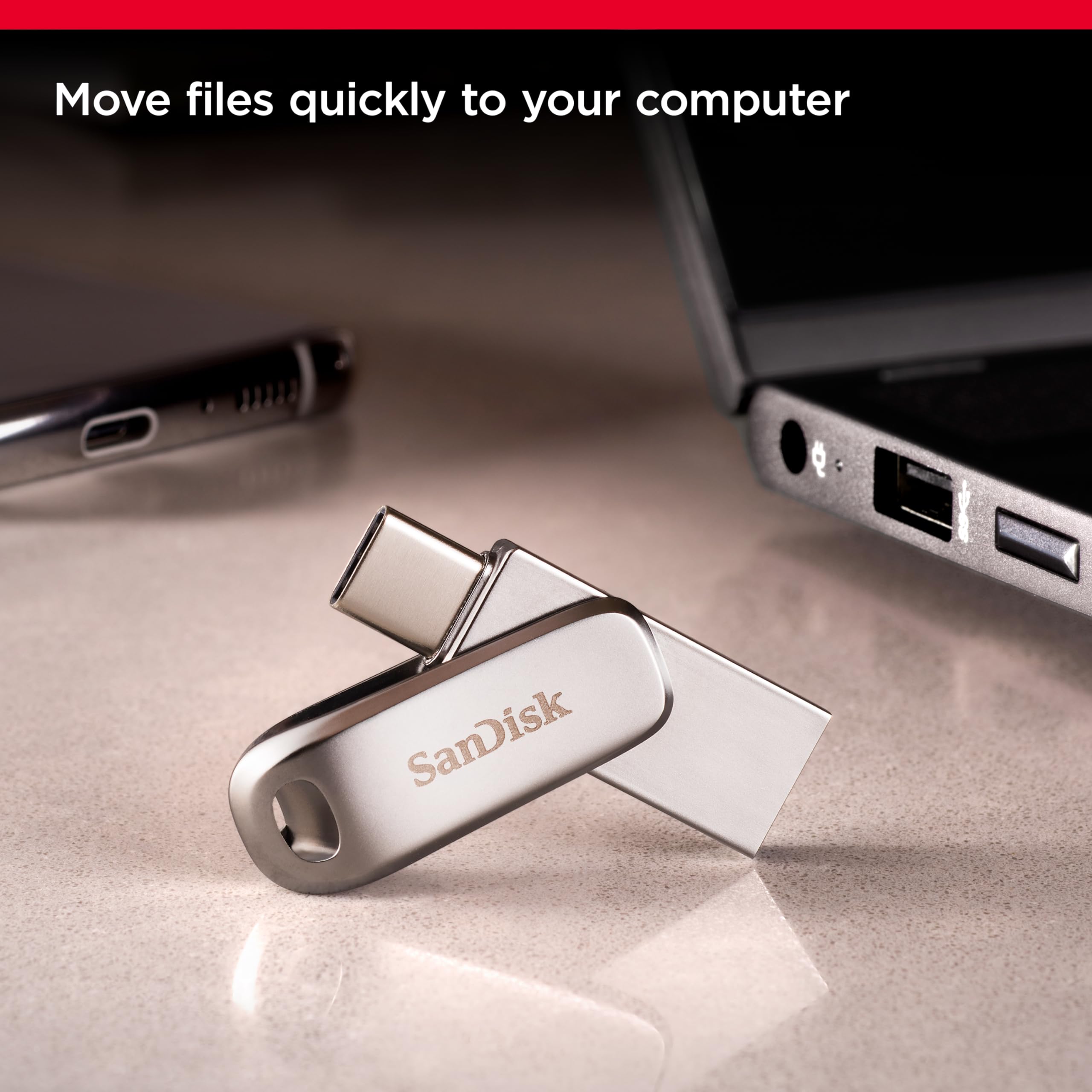 SANDISK 256GB Ultra Dual Drive Luxe USB Type-C - Up to 400MB/s - SDDDC4-256G-GAM46