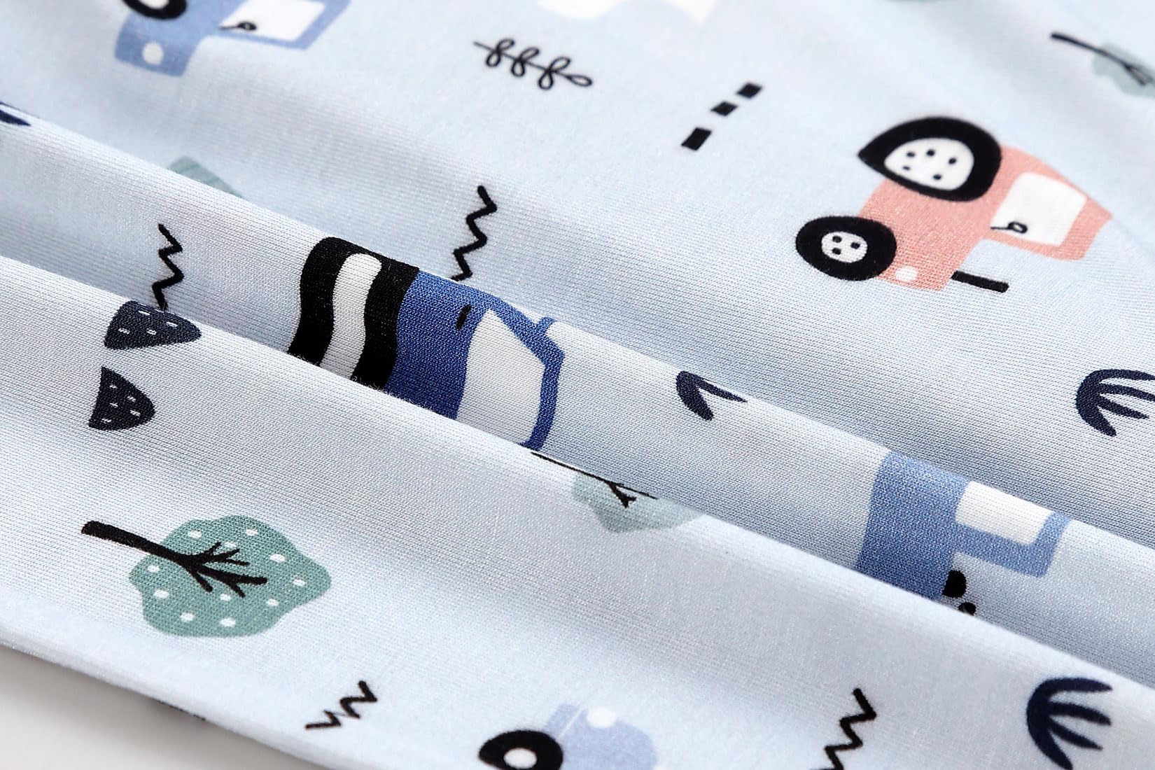 SUZEL Viscose from Bamboo Baby Footed Pajamas - Baby Infant Boys Girls One Piece Romper - Sleep 'N Play PJs - 0-24 Months (Construction Vehicle, 3-6M)