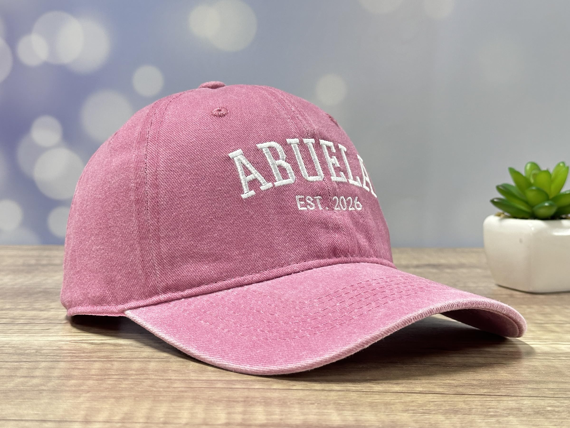 GDIQ Abuela Established 2026 Hat, Gifts for New First Time Grandma, Abuelita, Nana, Embroidered Washed Cotton Baseball Cap for Women