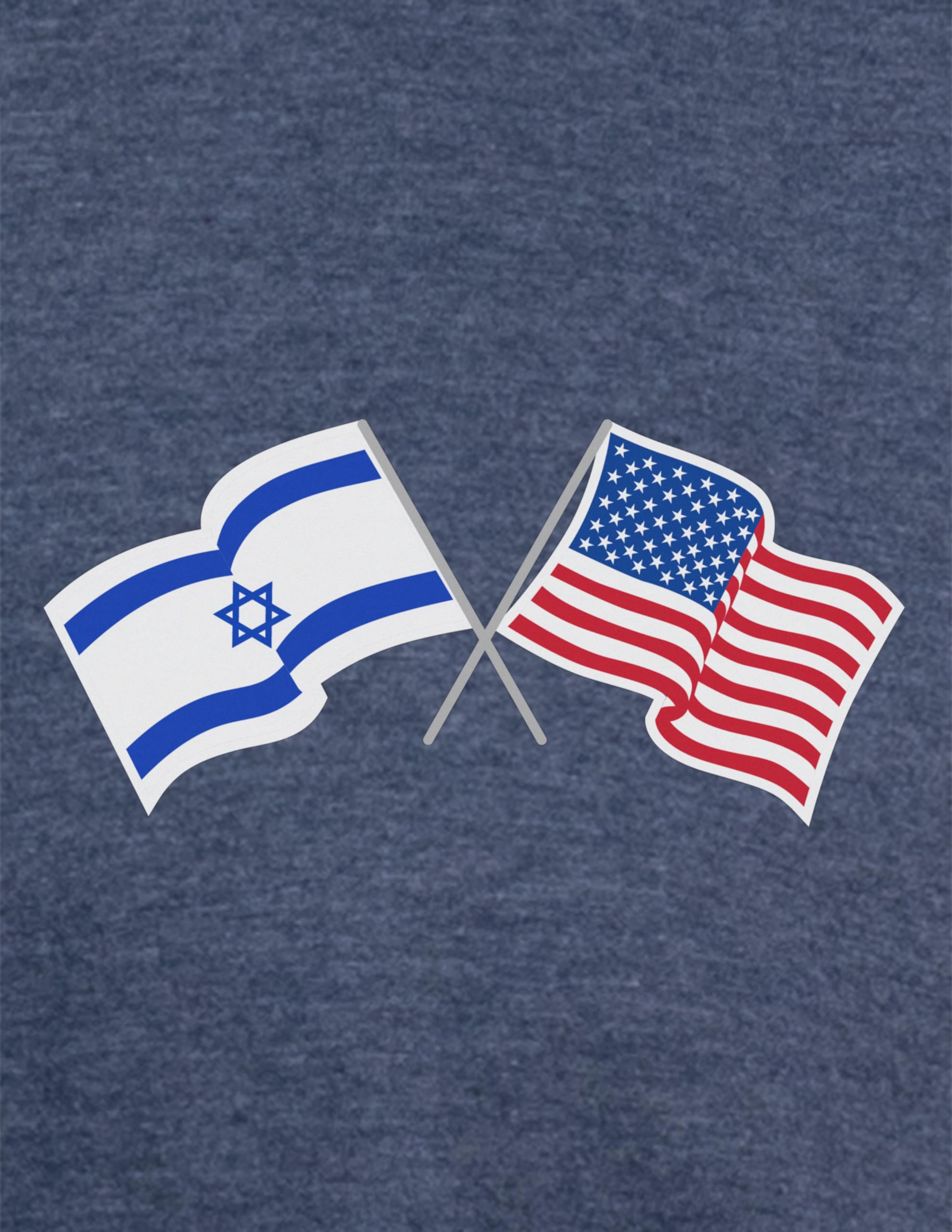 Ann Arbor T-shirt Co. Israeli-American USA Pride T-Shirt for Adult Men/Women - Heather Navy, Large