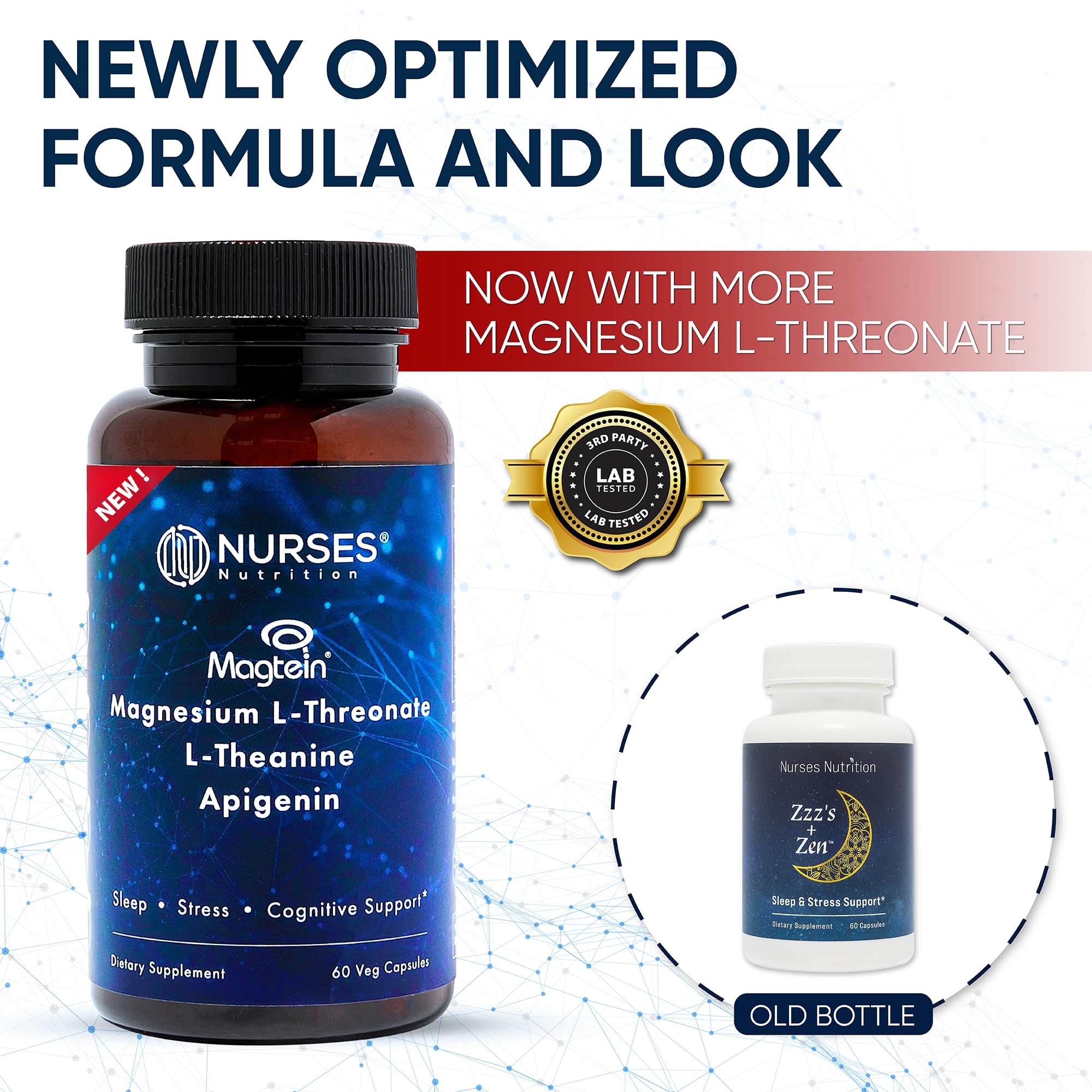 Clinically Studied โ Premium High Absorption Magnesium Sleep Supplement โ Magnesium L-Threonate L-Theanine Apigenin โ Sleep & Stress Support โ Third Party Tested โ Made in USA โ Gluten Free